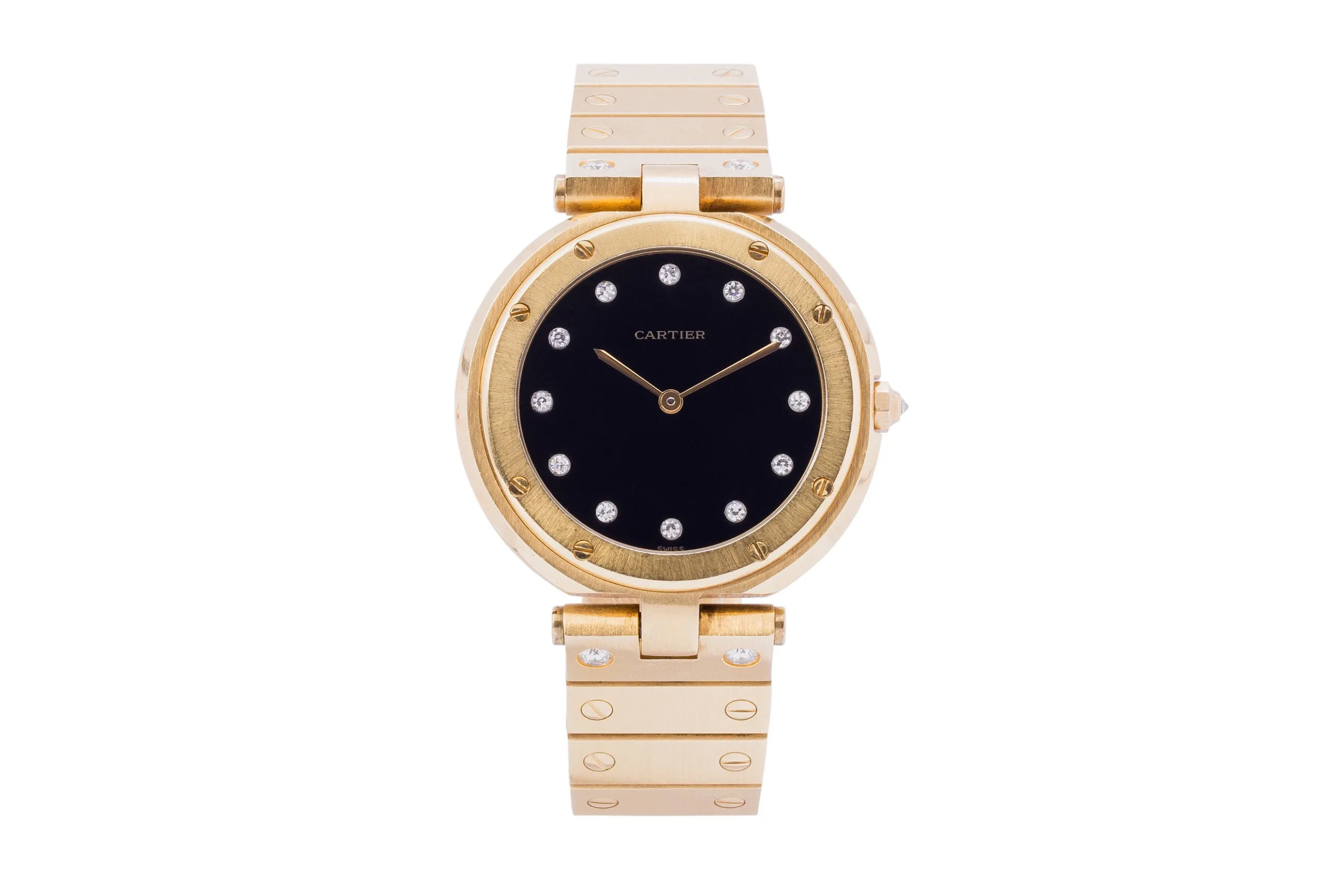 Cartier Santos Vendôme Ronde in Yellow Gold with Onyx Dial