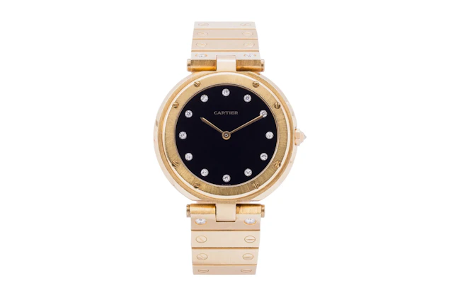 Cartier Santos Vendôme Ronde in Yellow Gold with Onyx Dial