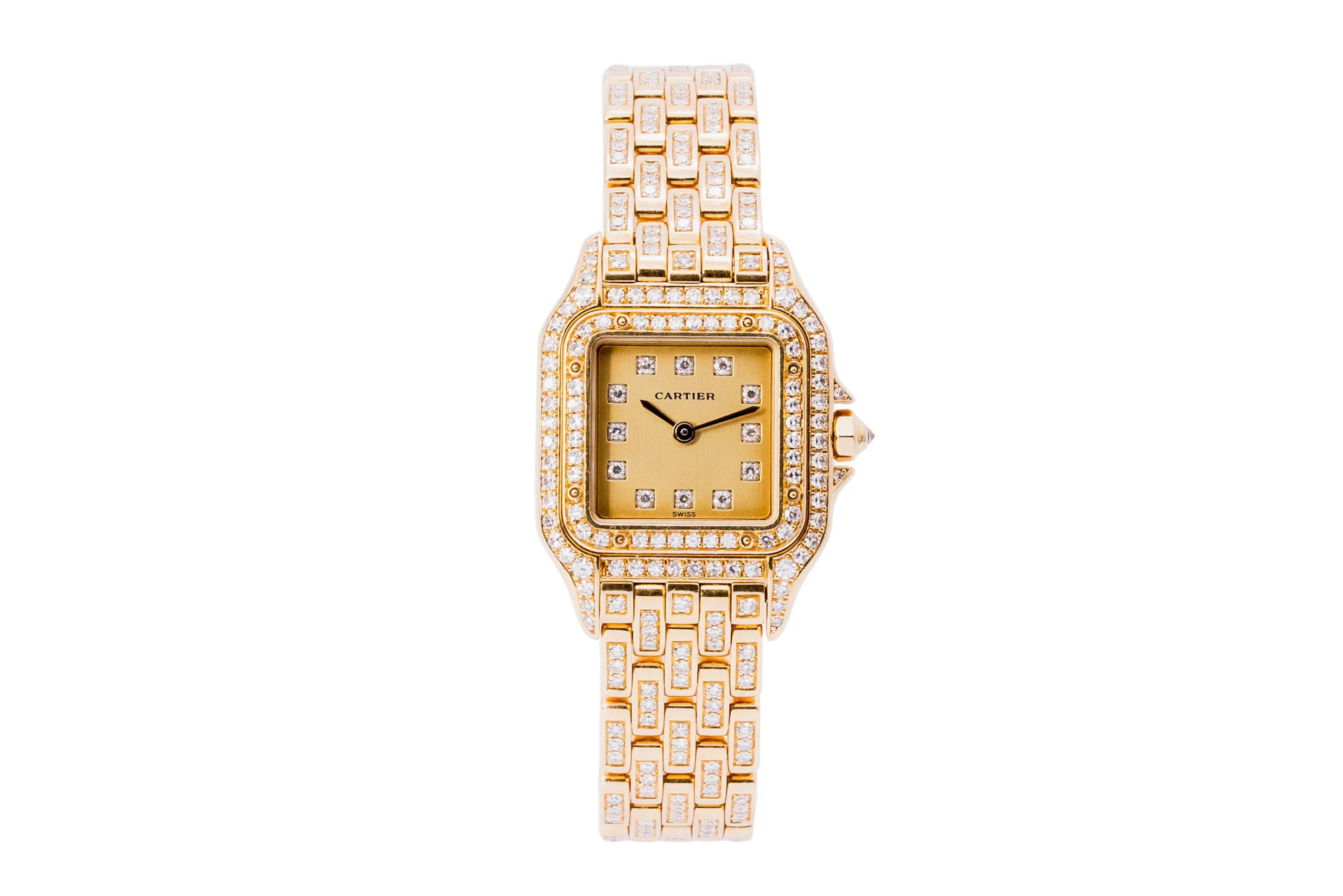 A Small Diamond Set Cartier Panthere in Yellow Gold