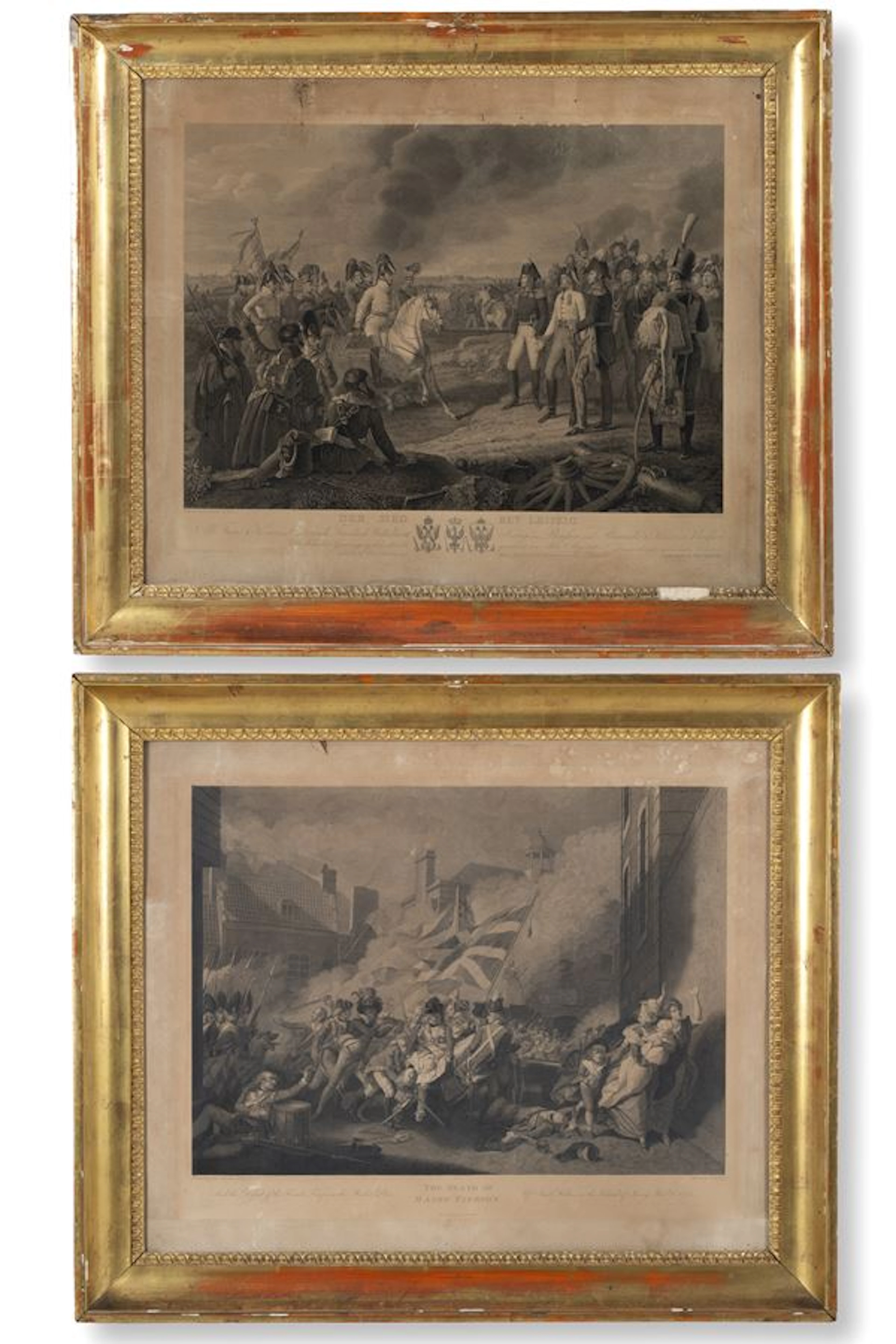 JOHN SINGLETON COPLEY,JOHANN PETER KRAFFT : Coppia di incisioni "BATTAGLIE"