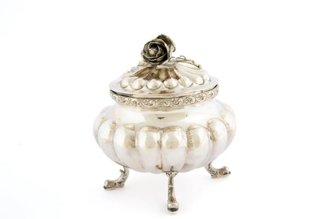Silver sugar bowl