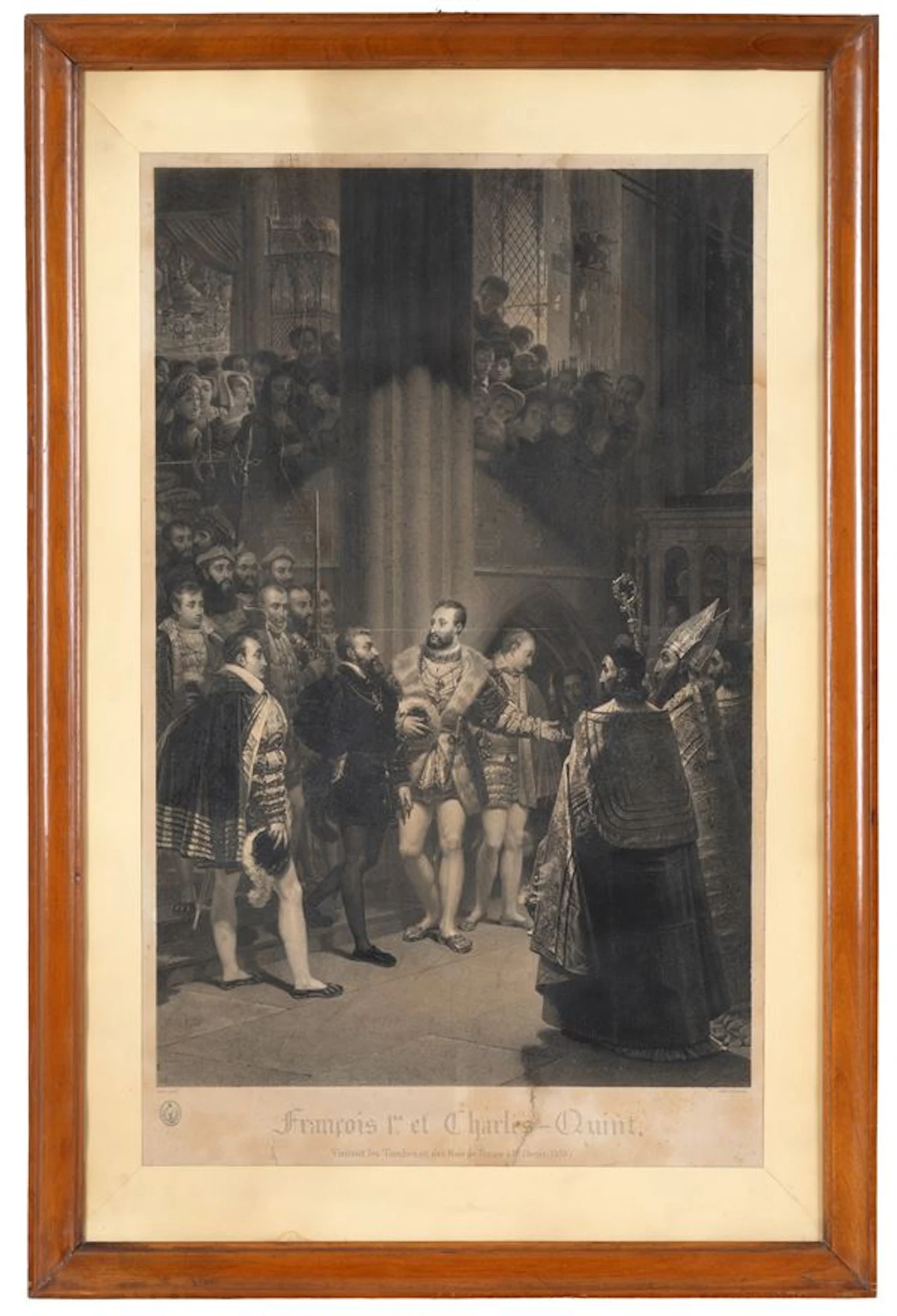 ANTOINE-JEAN GROS : Incisione "FRANCESCO I E CARLO V" - Asta ASTA