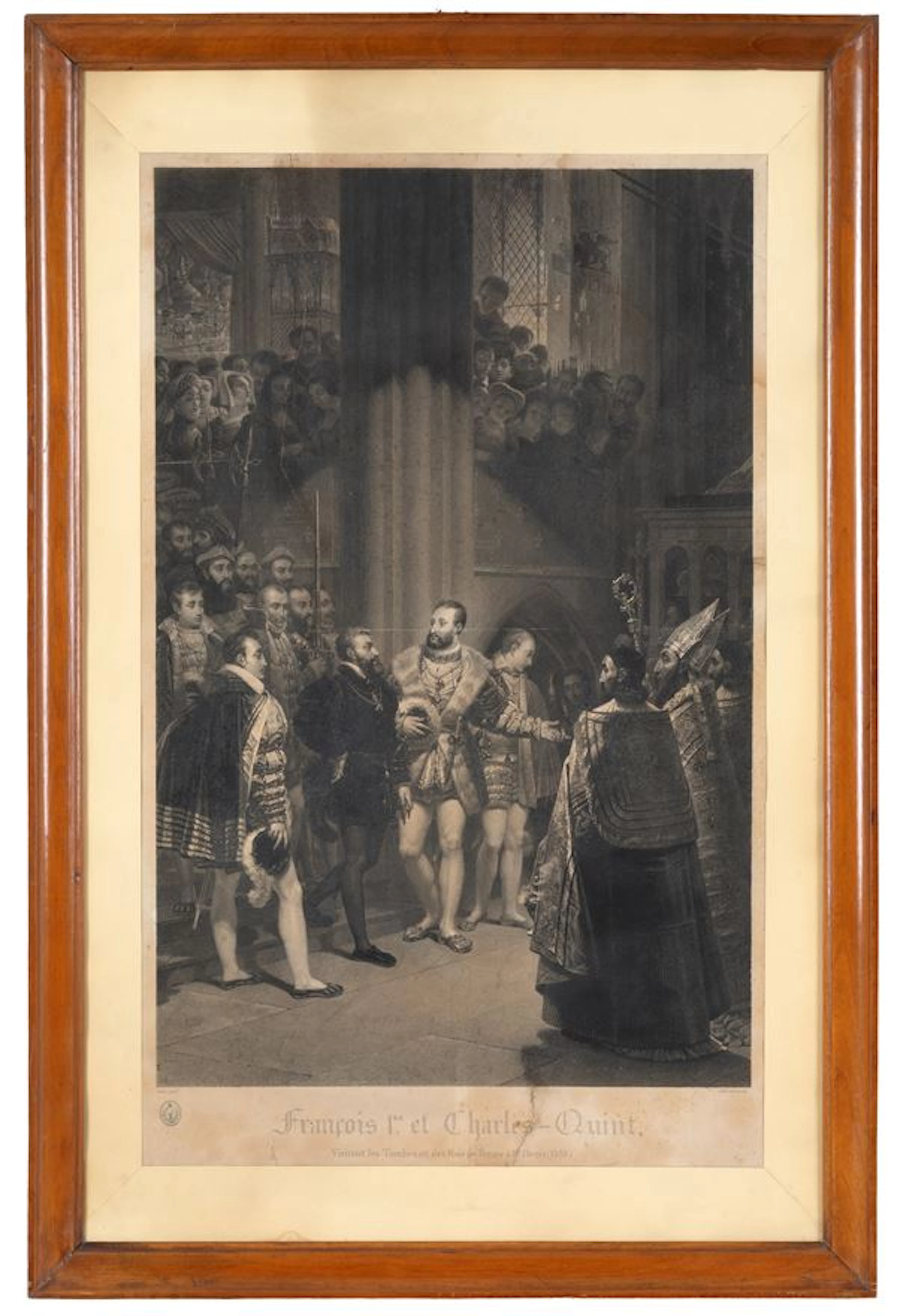 ANTOINE-JEAN GROS : Incisione "FRANCESCO I E CARLO V" - Asta ASTA