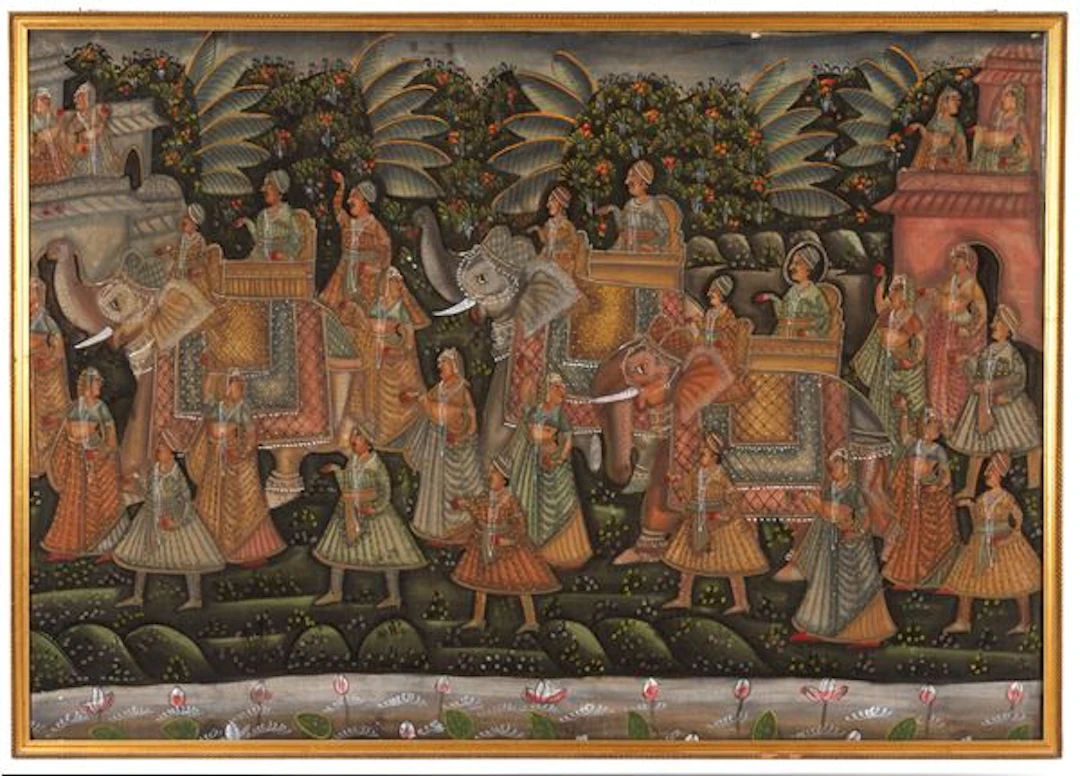 Tempera "ROYAL PROCESSION OF MAHARAJA"