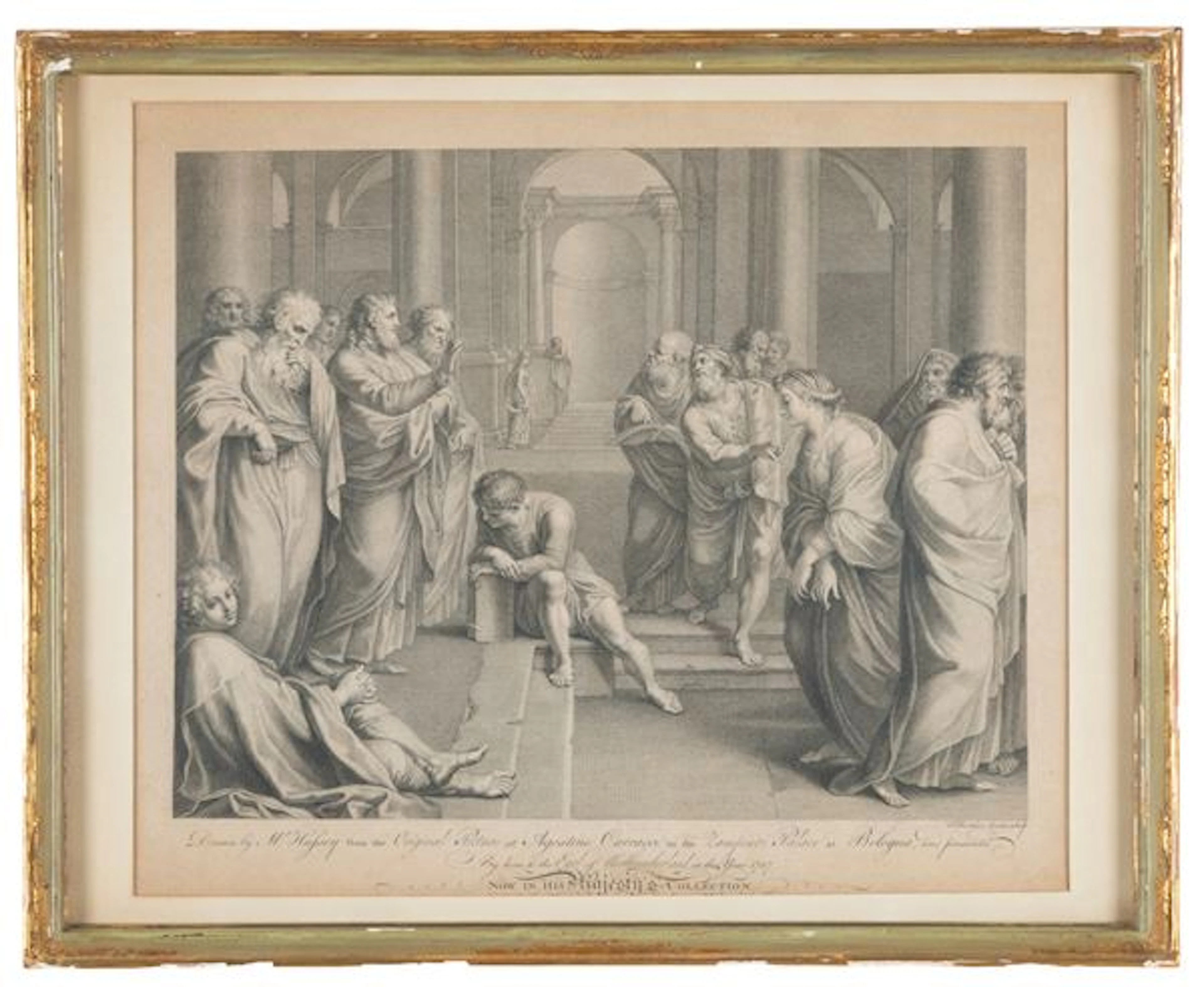 AGOSTINO CARRACCI : Engraving "CHRIST AND THE ADULTERESS" - Auction