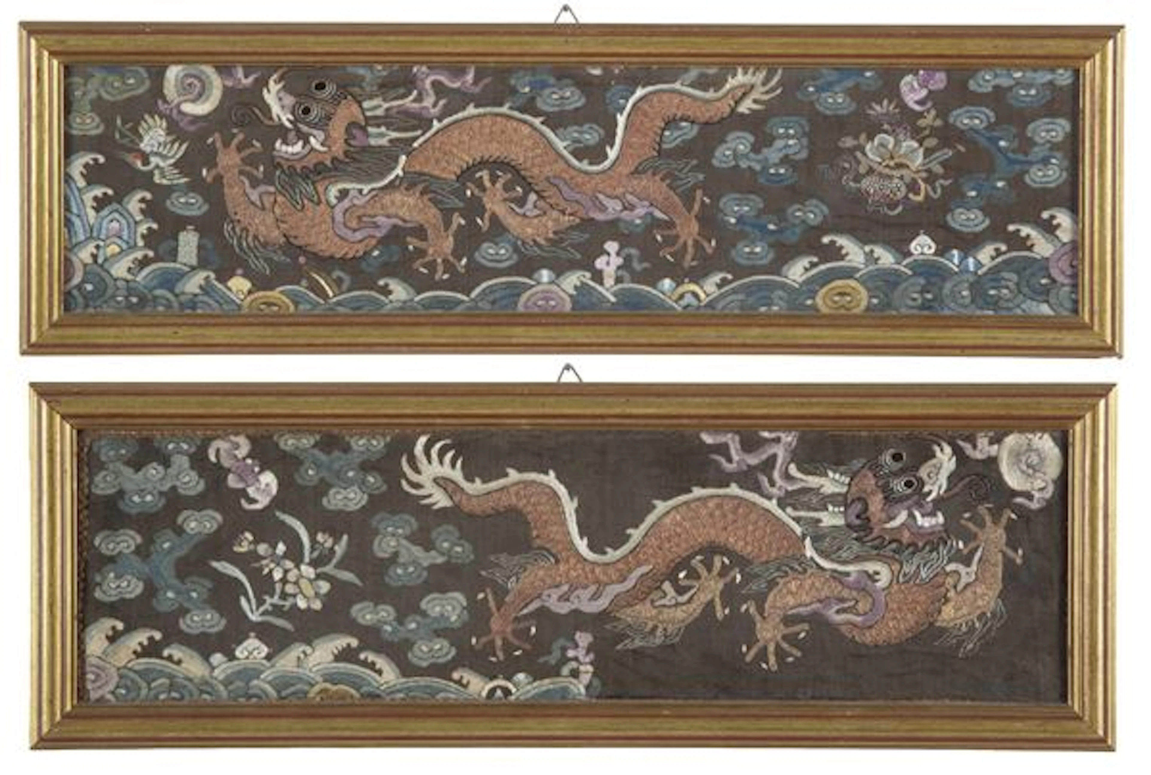 Coppia di frammenti di Long Pao. Cina