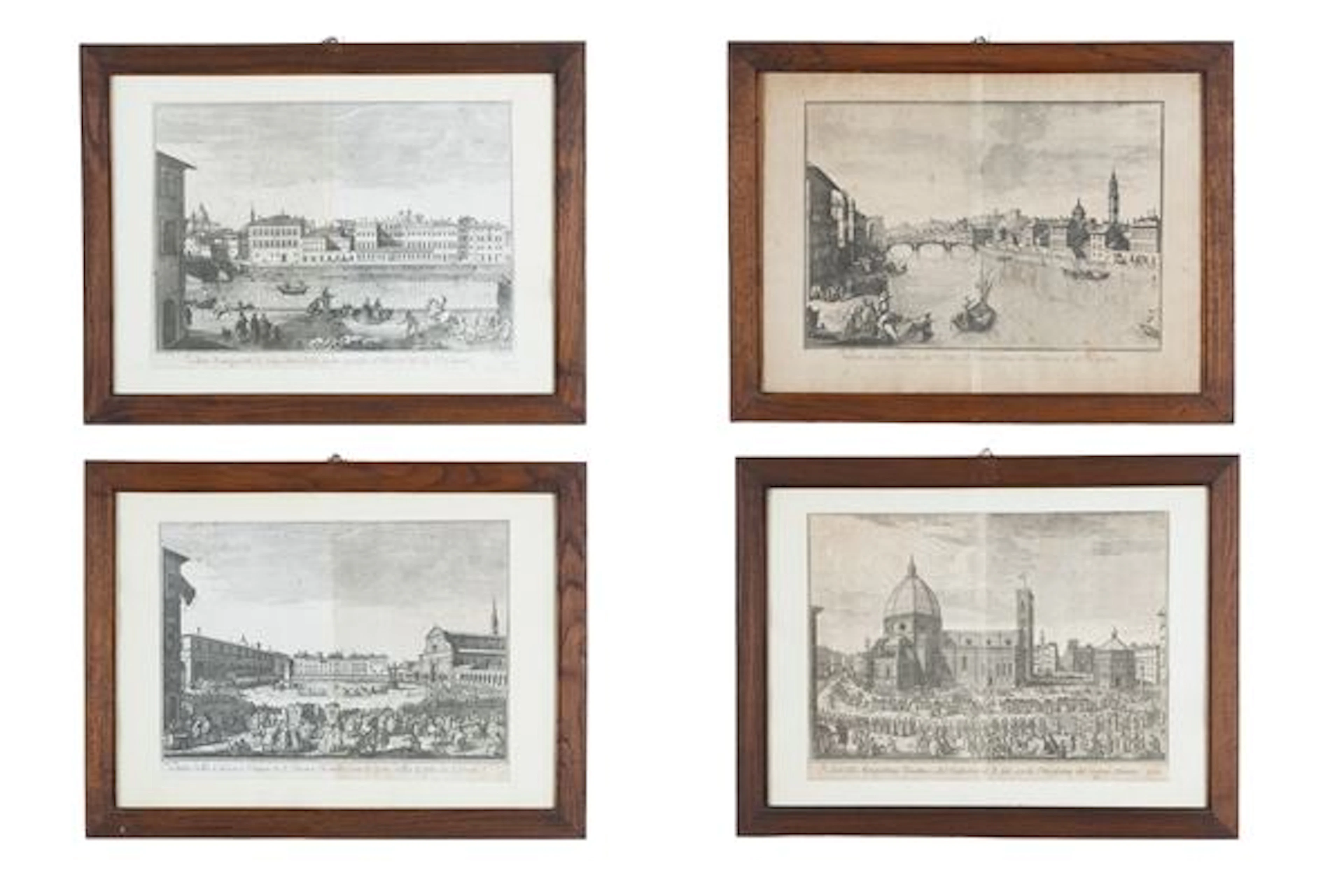 GIUSEPPE ZOCCHI : Quattro incisioni "VEDUTE DI FIRENZE" - Asta ASTA