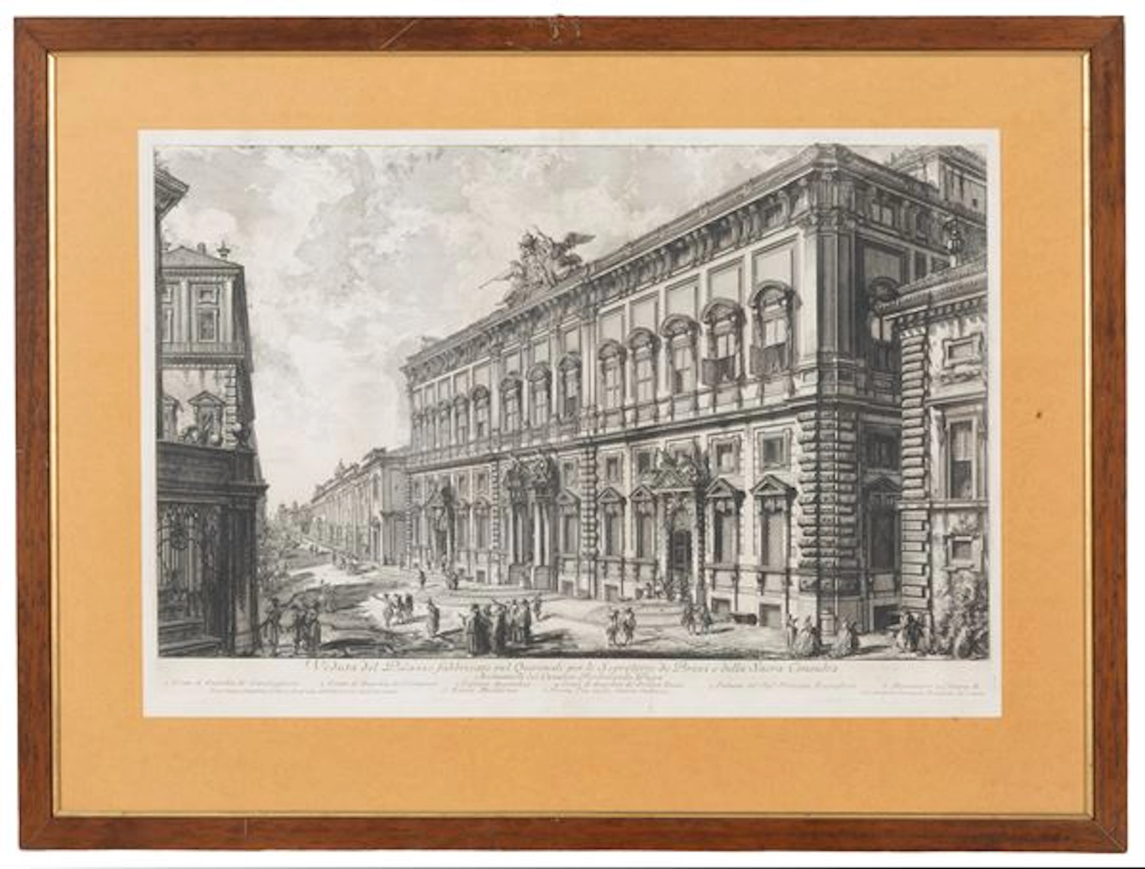 GIOVANNI BATTISTA PIRANESI : Acquaforte "VEDUTA DI PALAZZO SUL QUIRINALE"