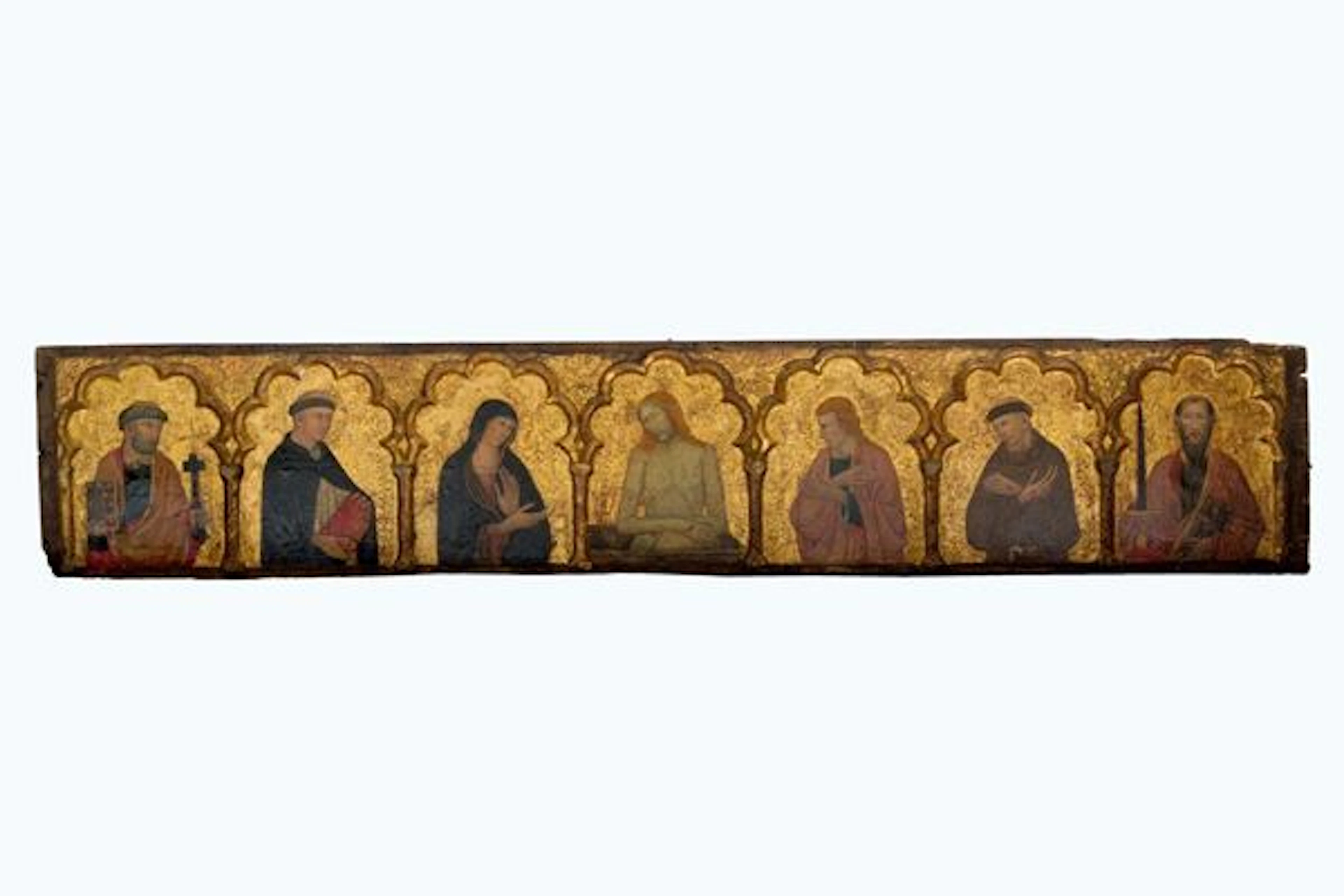 FRANCESCO DI ANTONIO DA ANCONA : Predella "IMAGO PIETATIS BETWEEN
