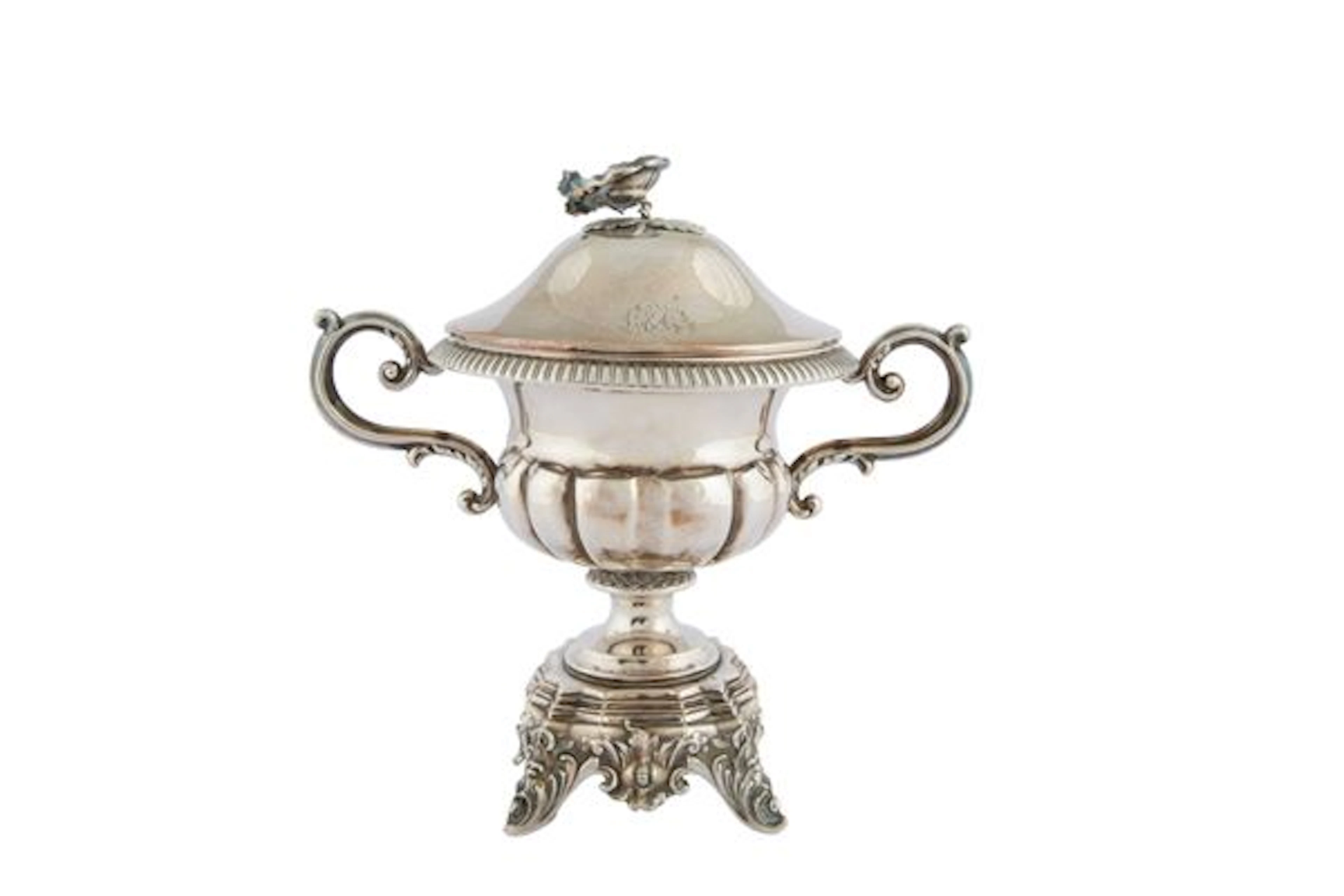 Silver sugar bowl