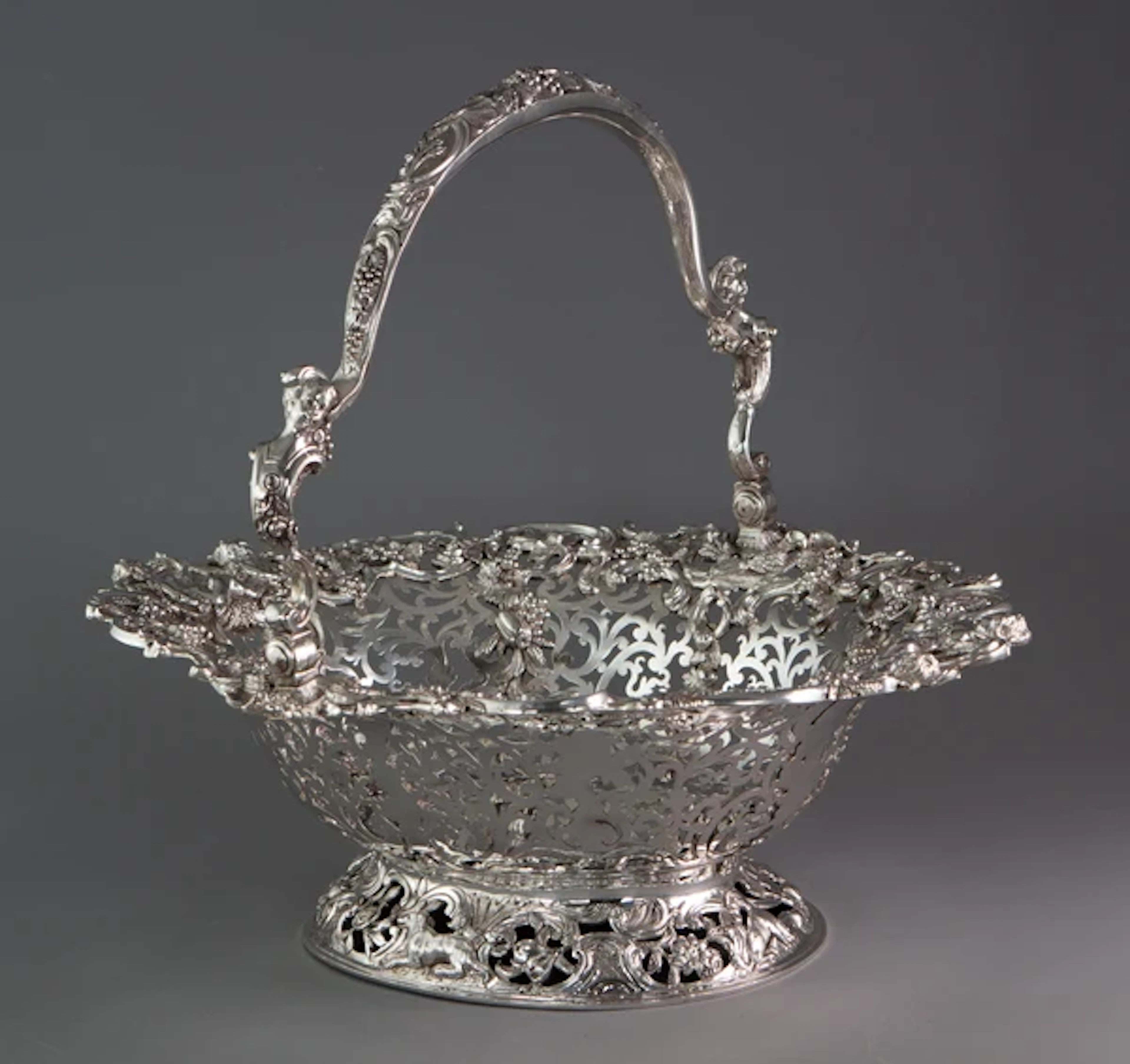 Royal Interest - A George II Silver Harvest Basket London 1759, by