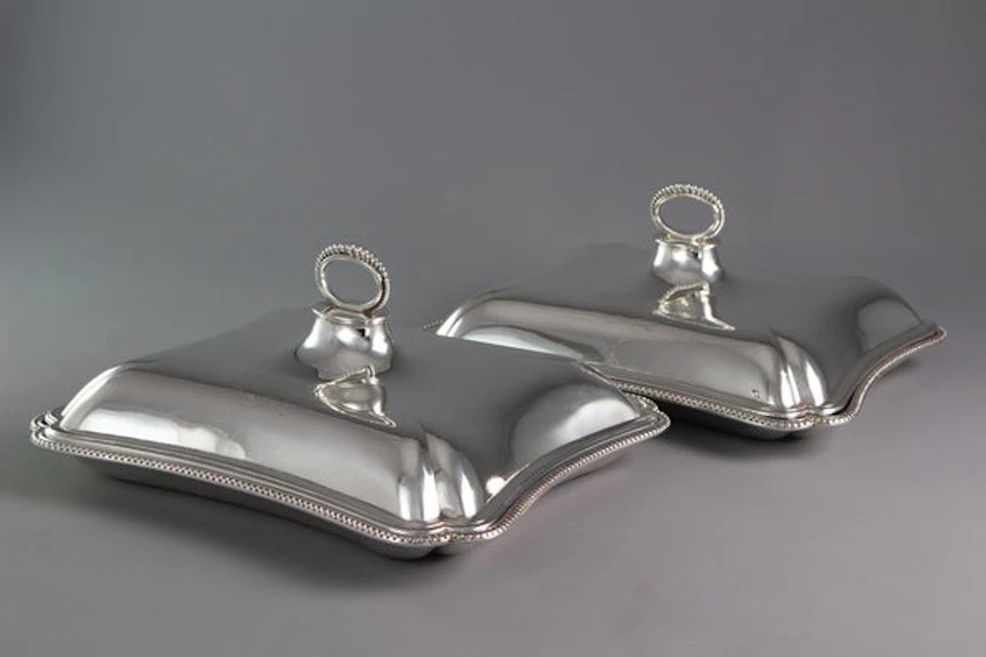 A Pair of 18th Century Entrée Dishes, 1784 and 1792 by Carter, Daniel & Sharp