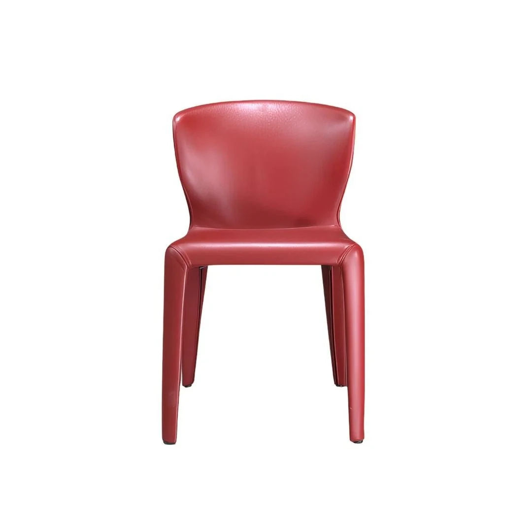 Red Leather Cassina Hola Dining Chair, Set of Eight