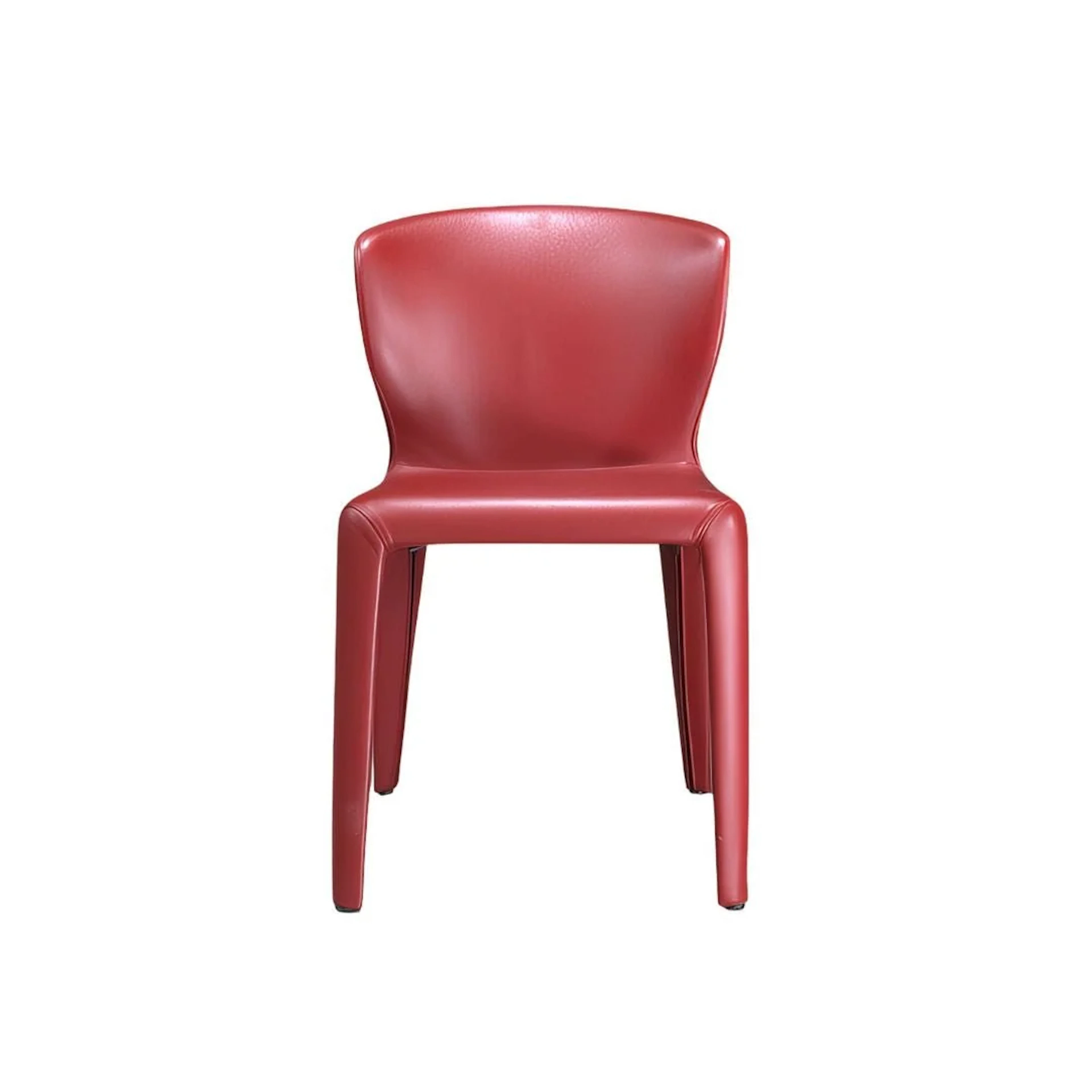 Red Leather Cassina Hola Dining Chair, Set of Eight