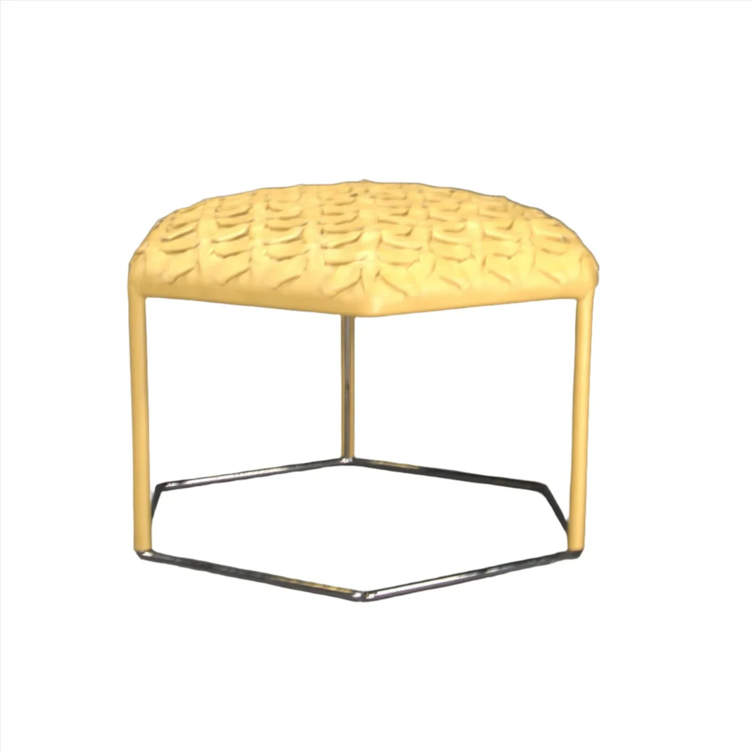 B&B Italia Yellow Leather Top Hive Stool