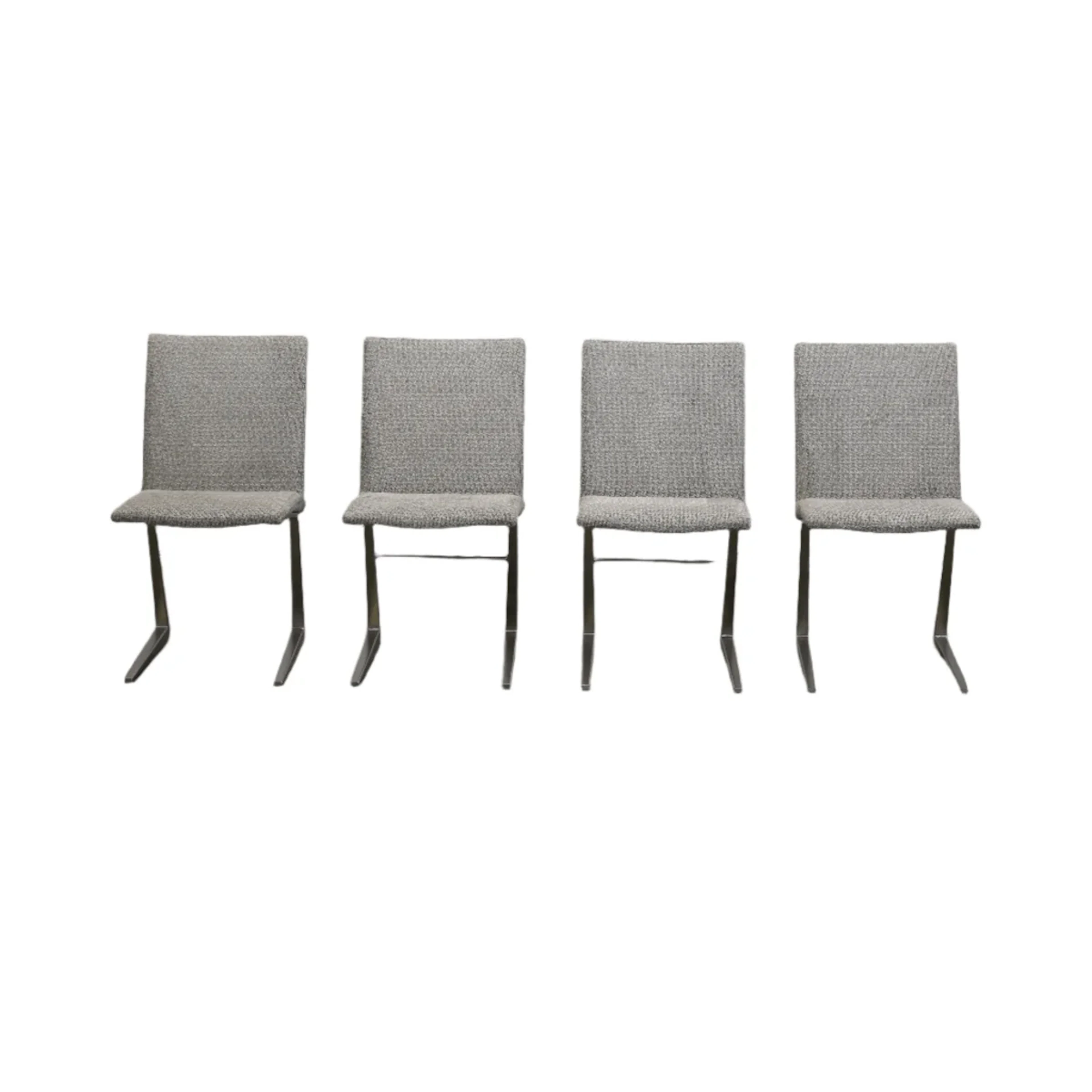 BoConcept Grey Leather Mariposa Dining Chairs, Set of Four