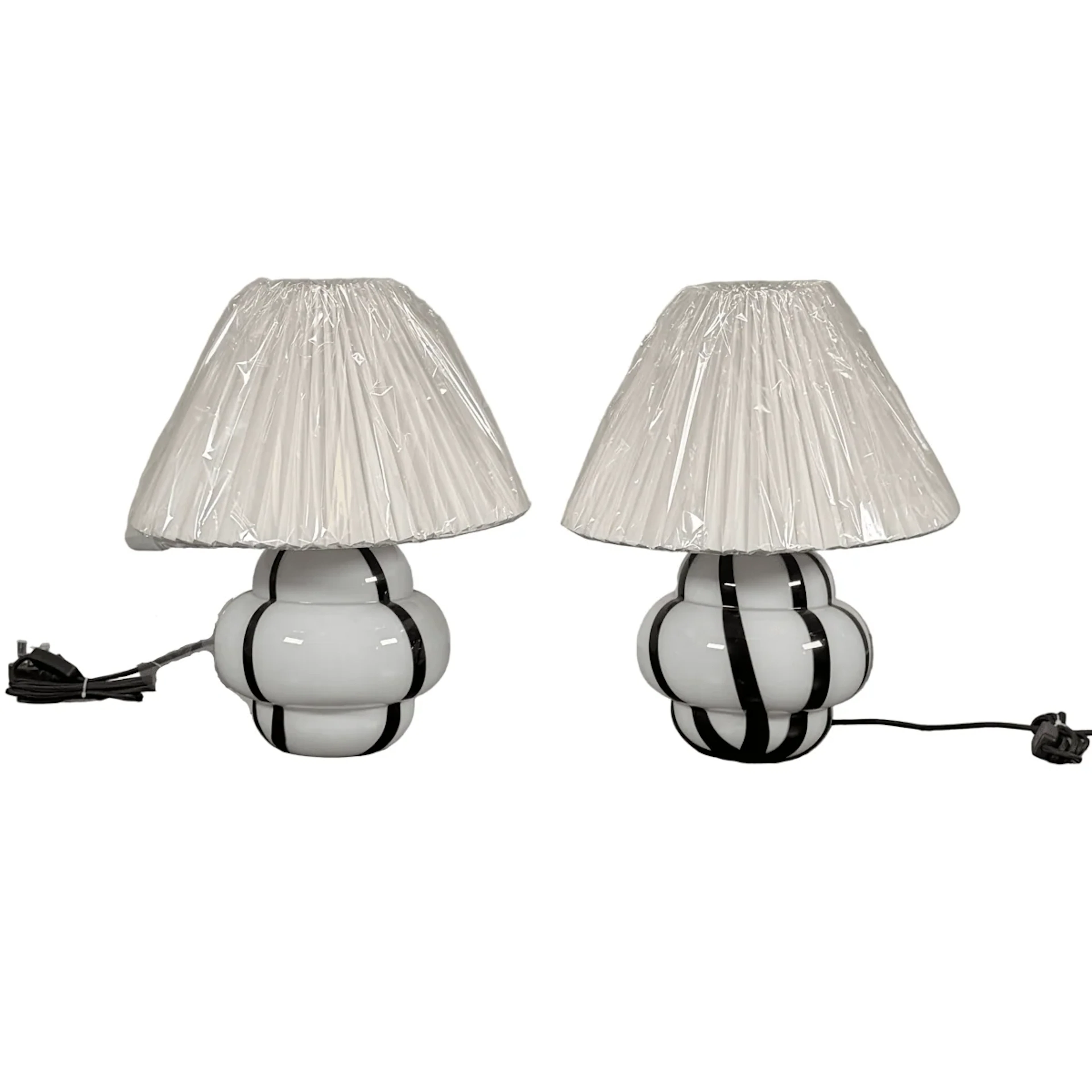 Murano Style Glass Table Lamps, Set of Two