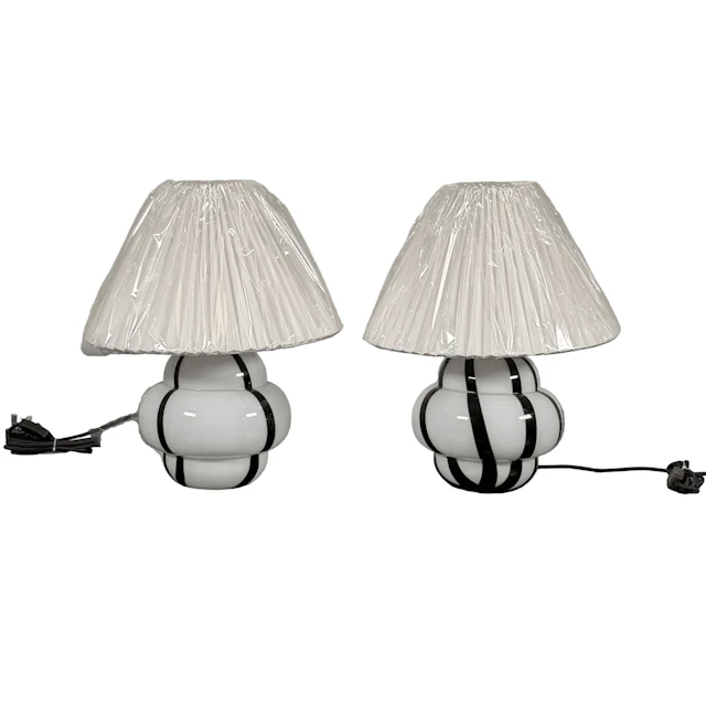 Murano Style Glass Table Lamps, Set of Two