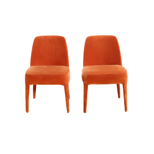 Maxalto Orange Febo Dining Chair by Antonio Citterio, Set of Two