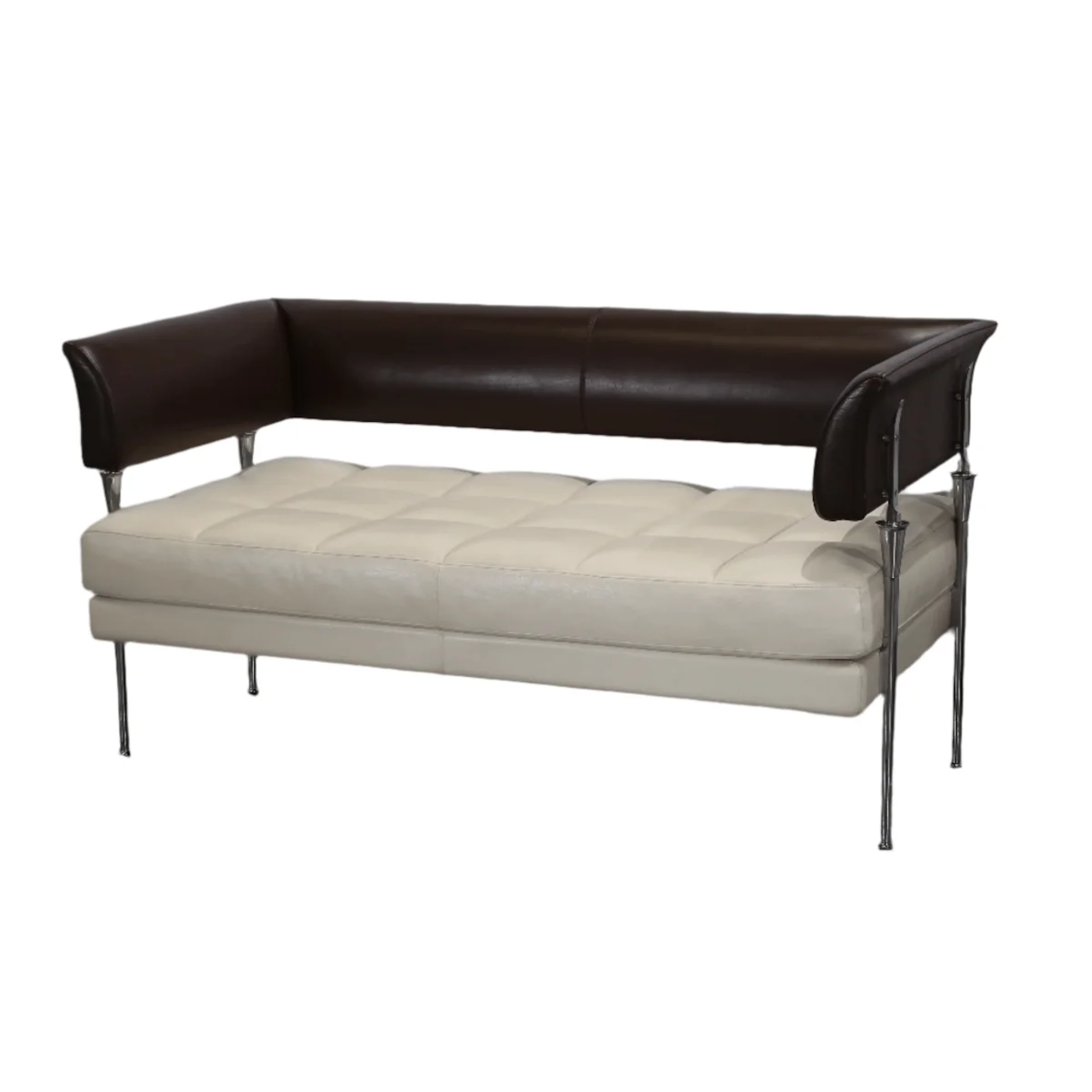 Poltrona Frau Hydra Castor Leather Sofa by Luca Scacchetti - Cream