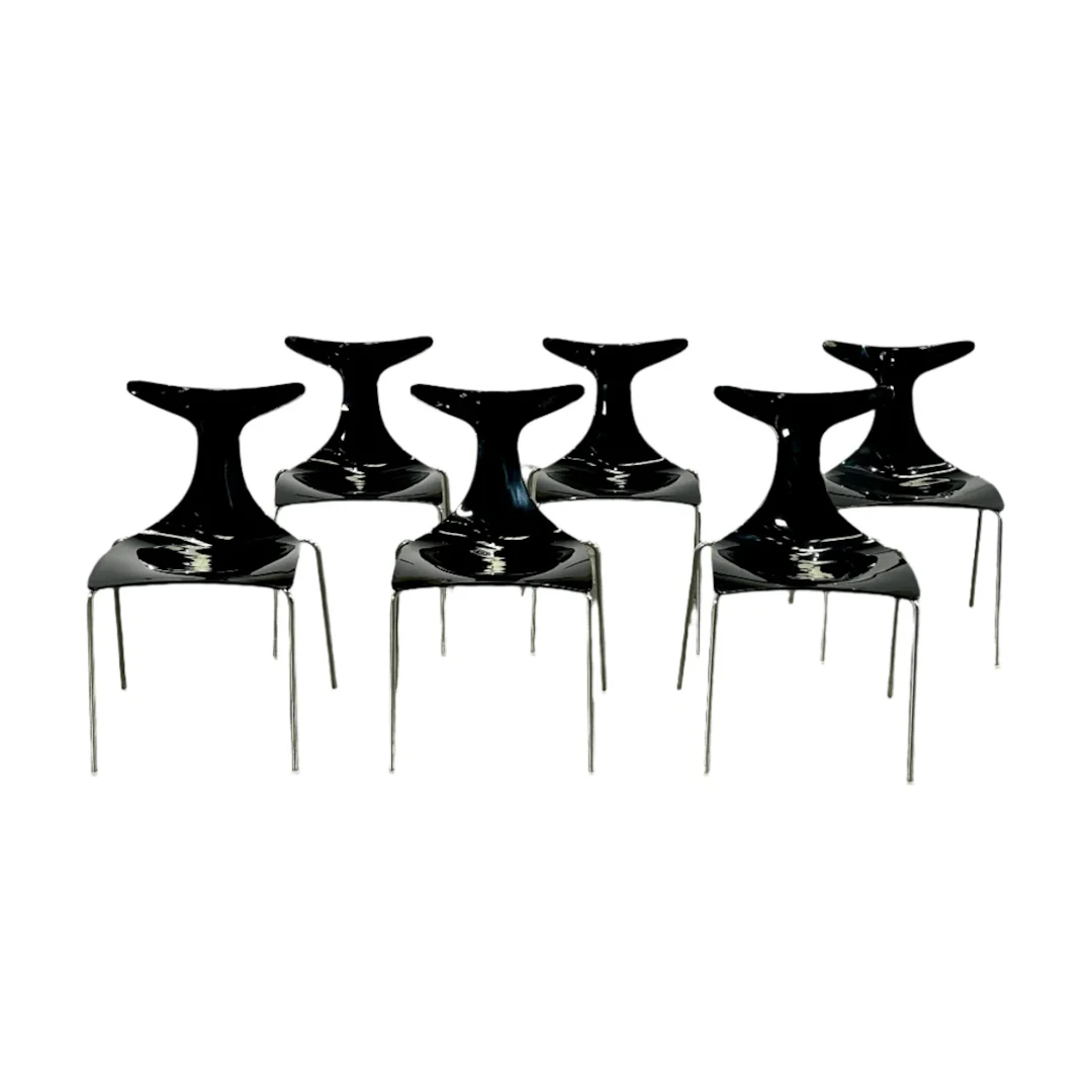 Ciacci Kreaty Delfy Dining Chairs by Gino Carollo, Set of Six