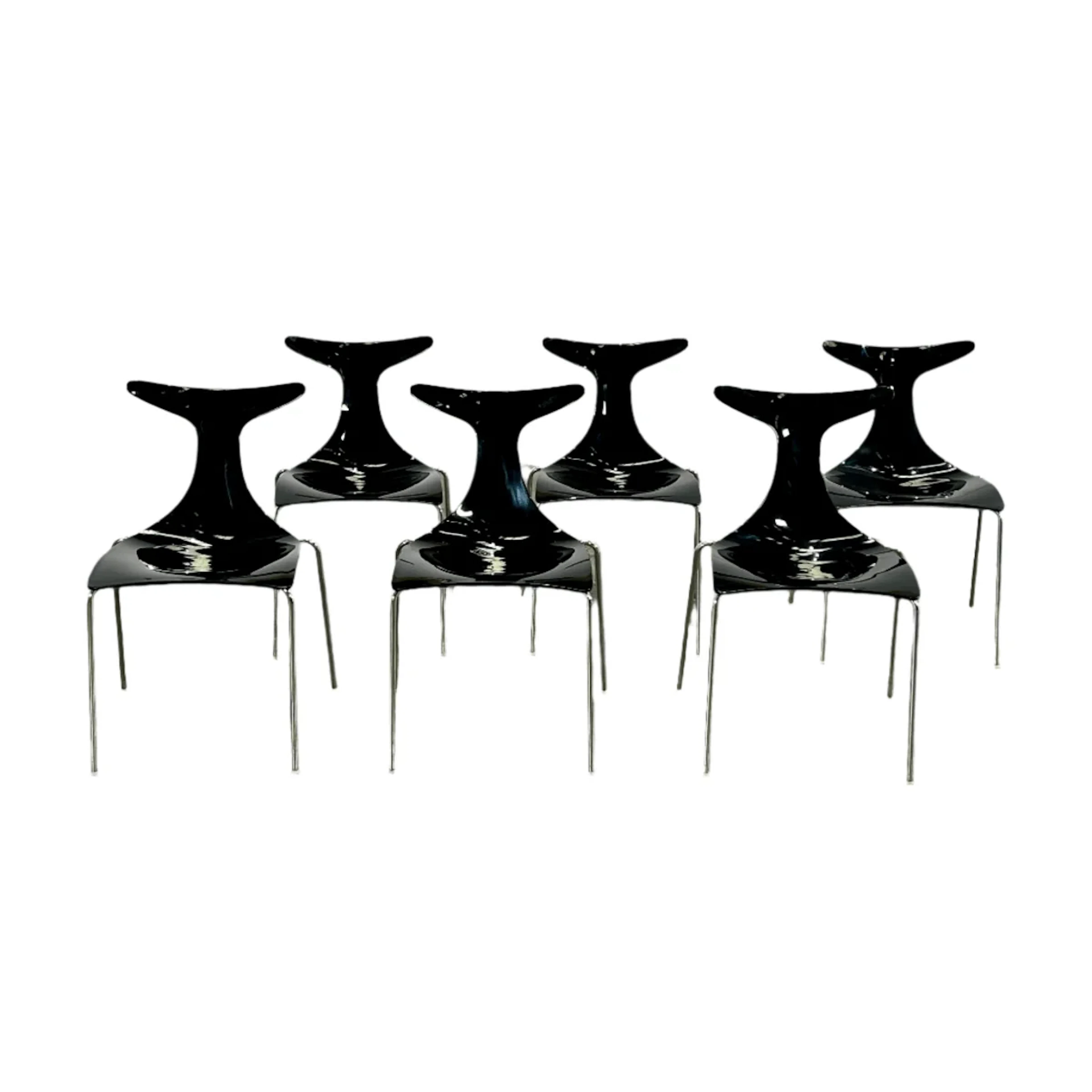 Ciacci Kreaty Delfy Dining Chairs by Gino Carollo, Set of Six