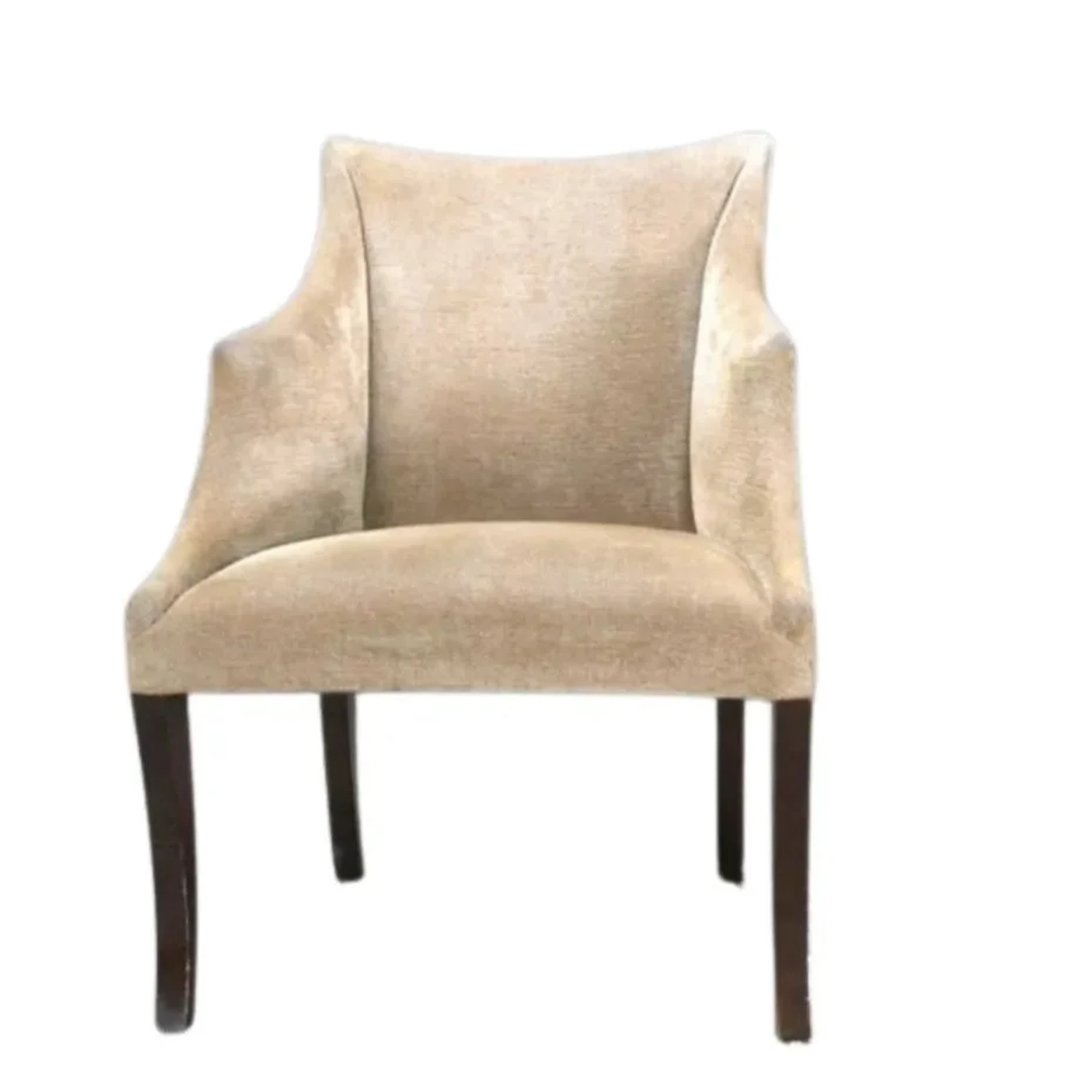 Beige Velvet Armchair by Donghia