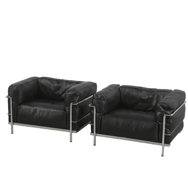 Cassina LC3 Armchair, Set of Two