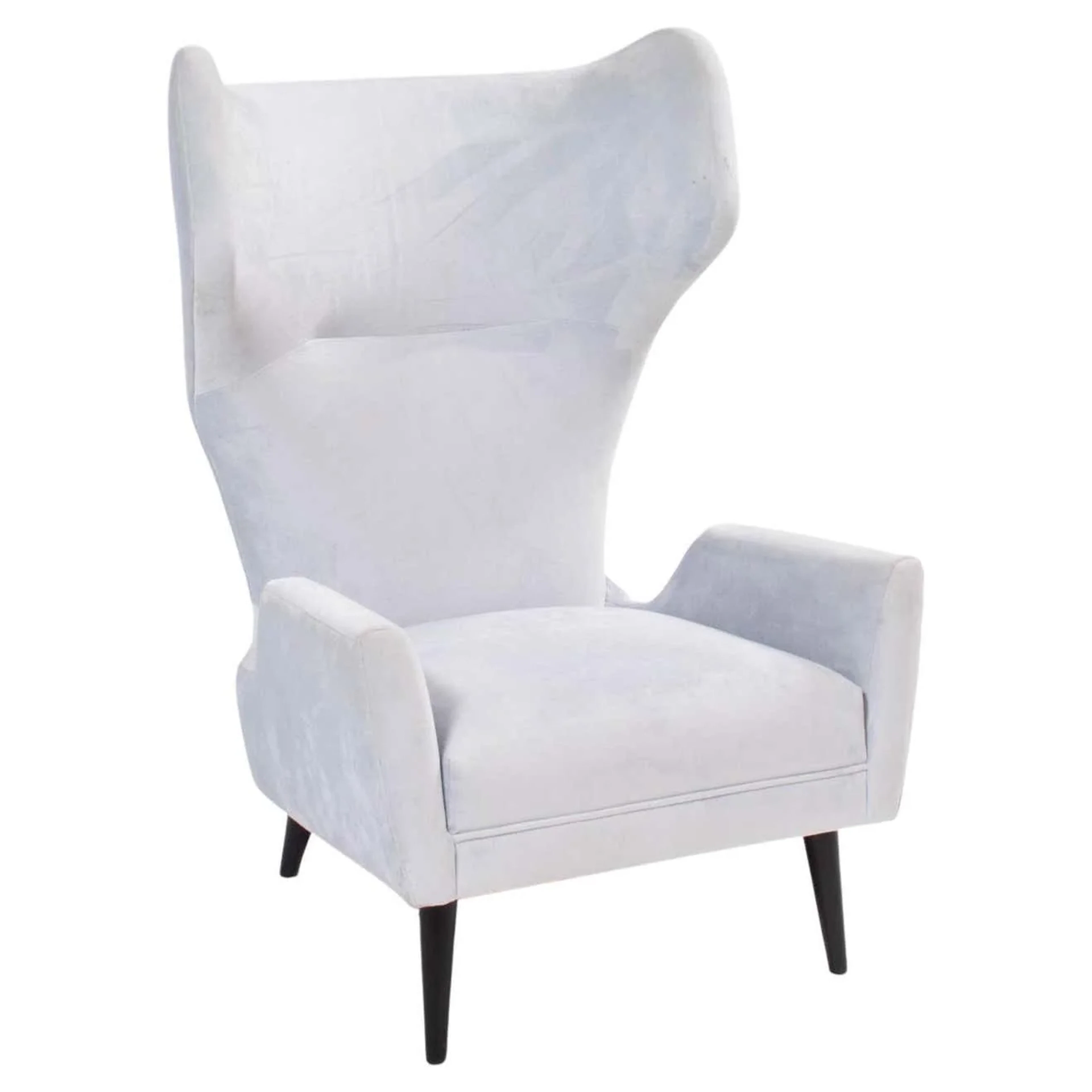Jonathan Adler Light Blue Velvet Milano Wing Armchair