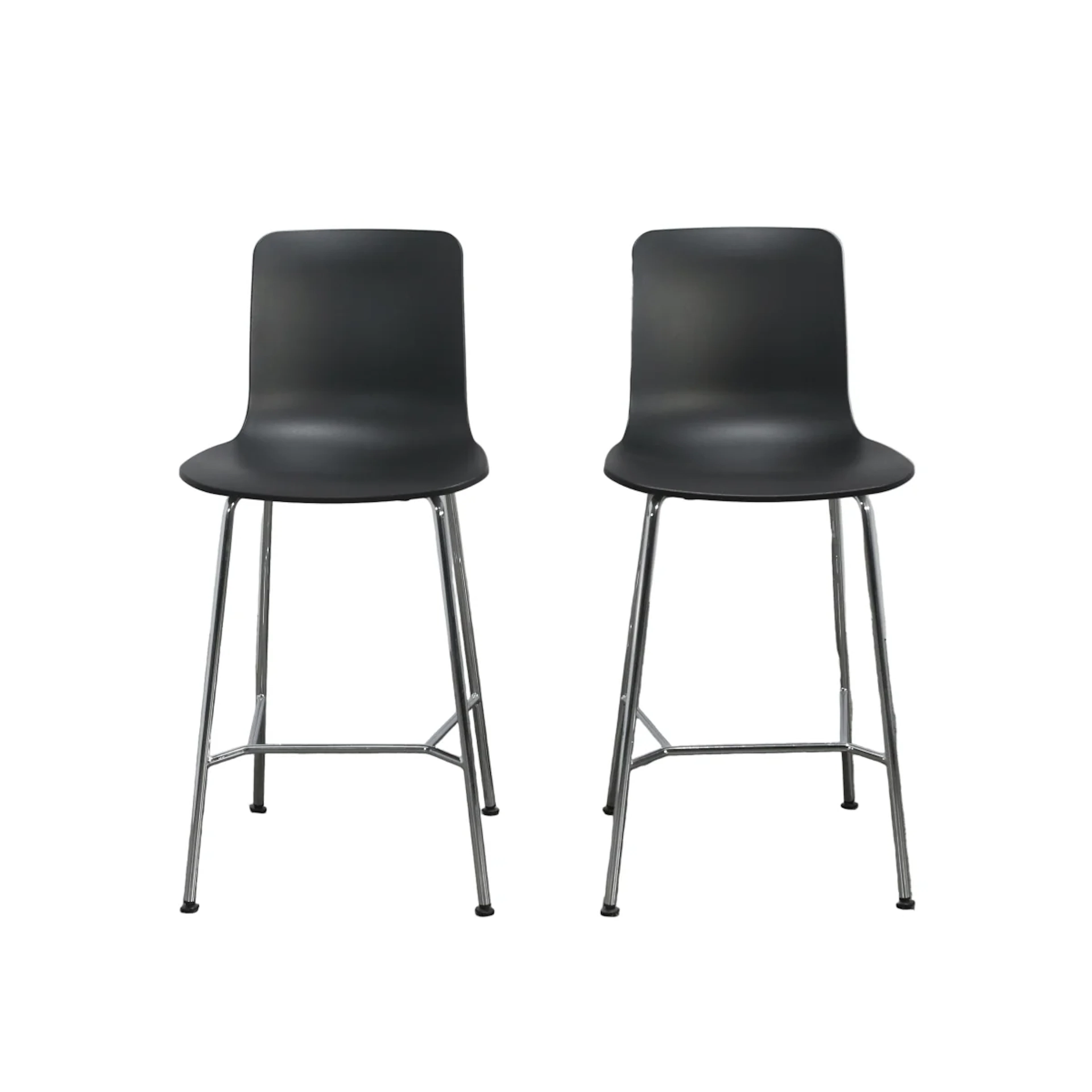 Vitra Hal Bar Stool Medium in Basic Dark, Set of Two