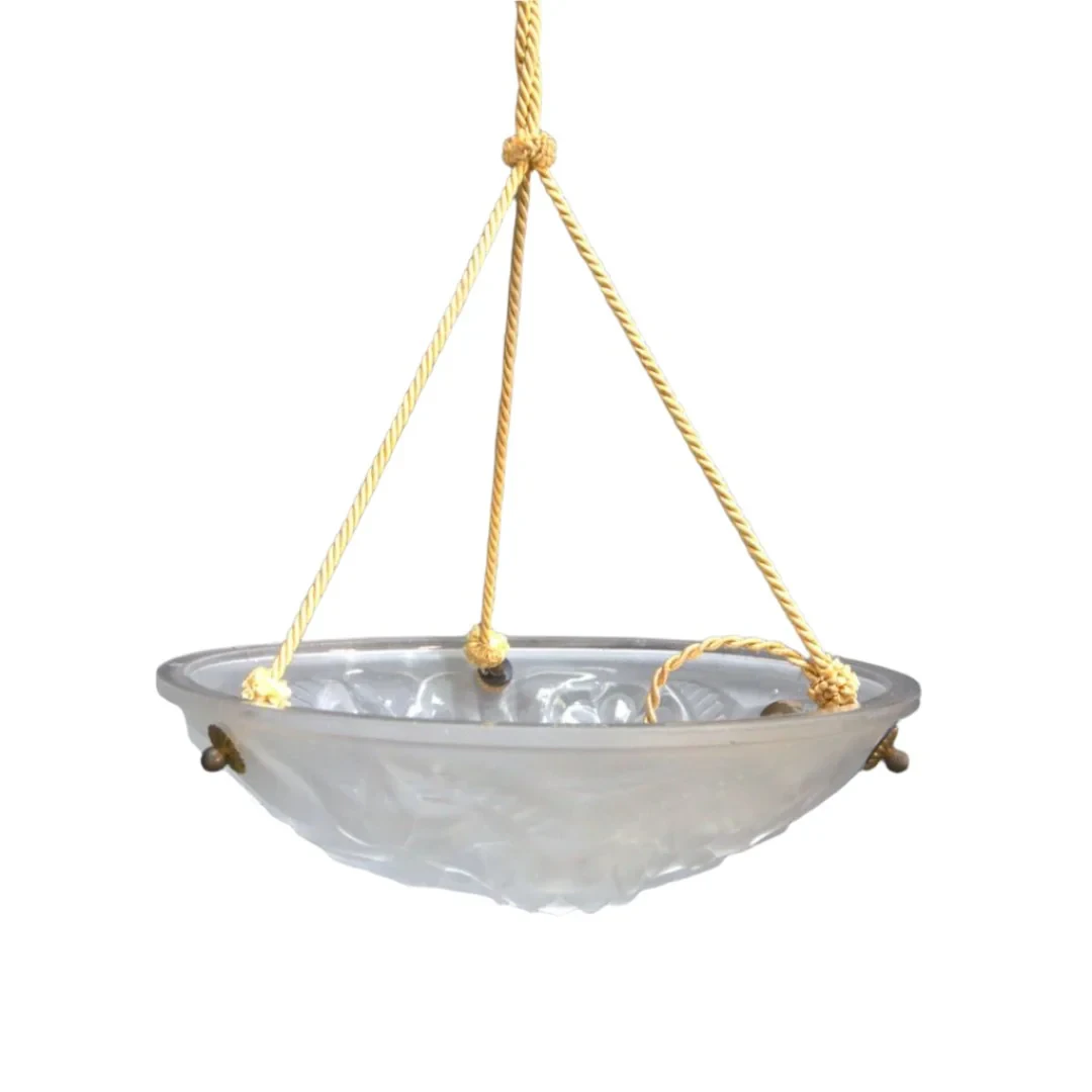 Art Deco Plafonnier by Verrerie D'Art Degué