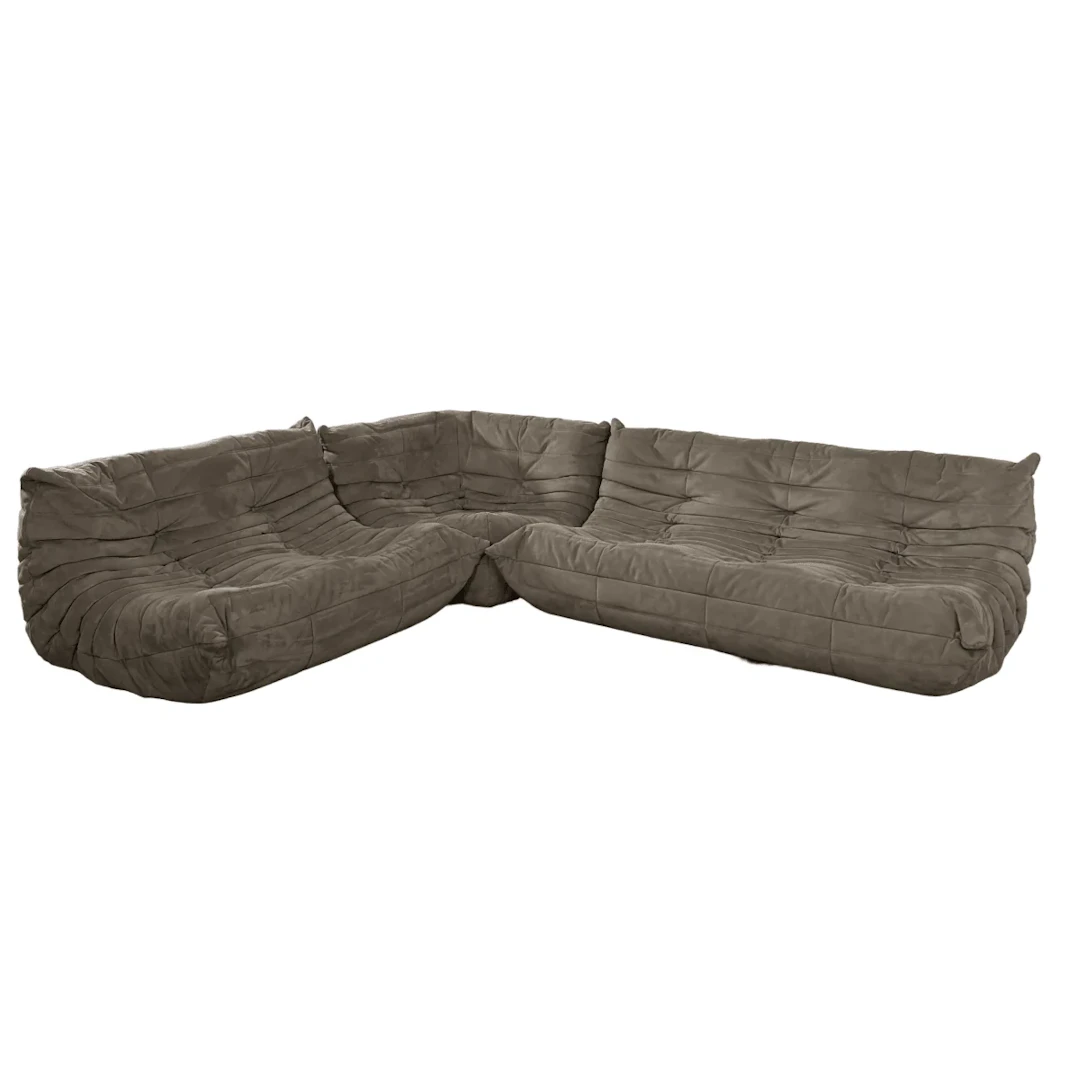 Ligne Roset by Michel Ducaroy Togo Grey Modular Sofa, Set of Three