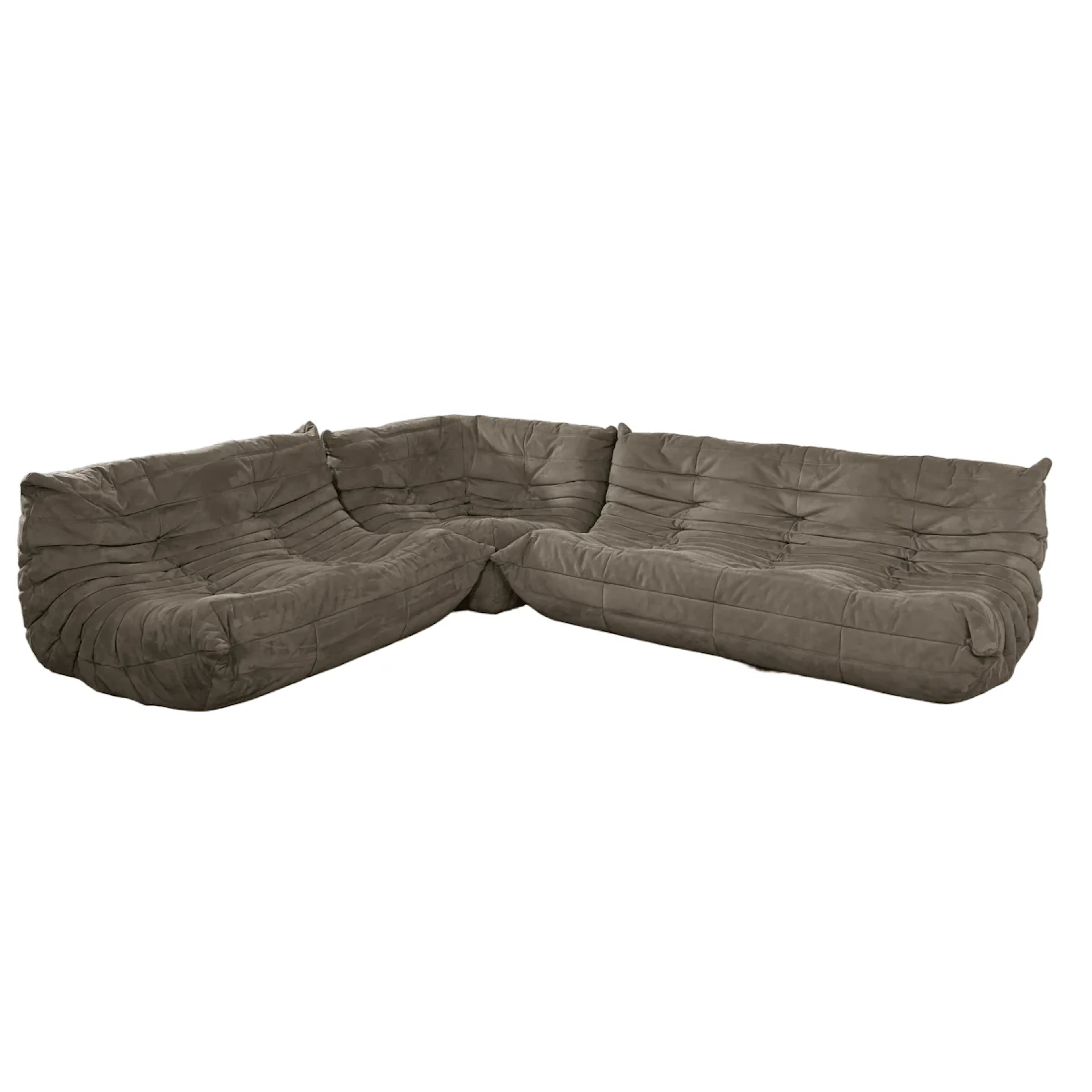 Ligne Roset by Michel Ducaroy Togo Grey Modular Sofa, Set of Three