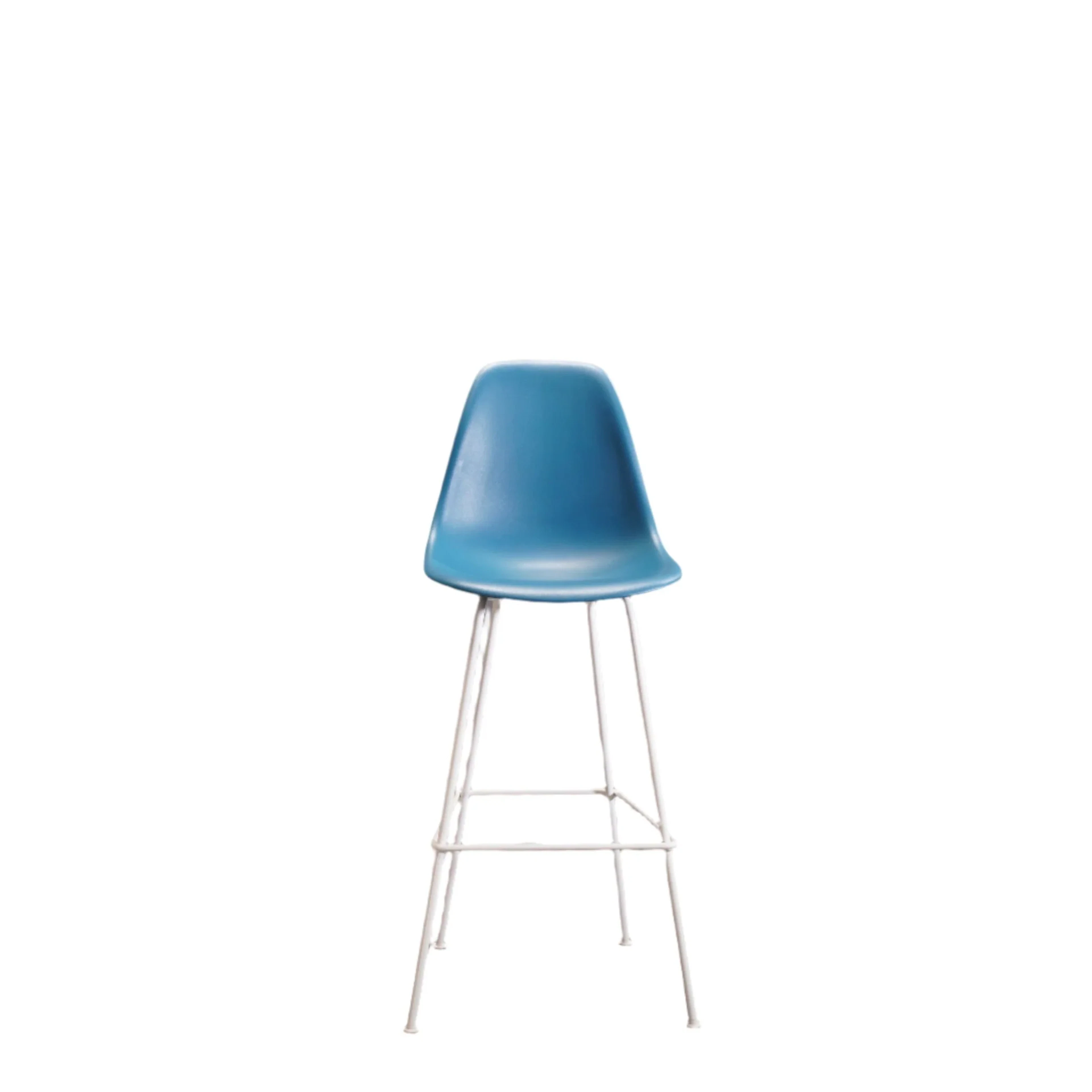 Herman Miller Blue Moulded Plastic Stool by Charles & Ray Eames