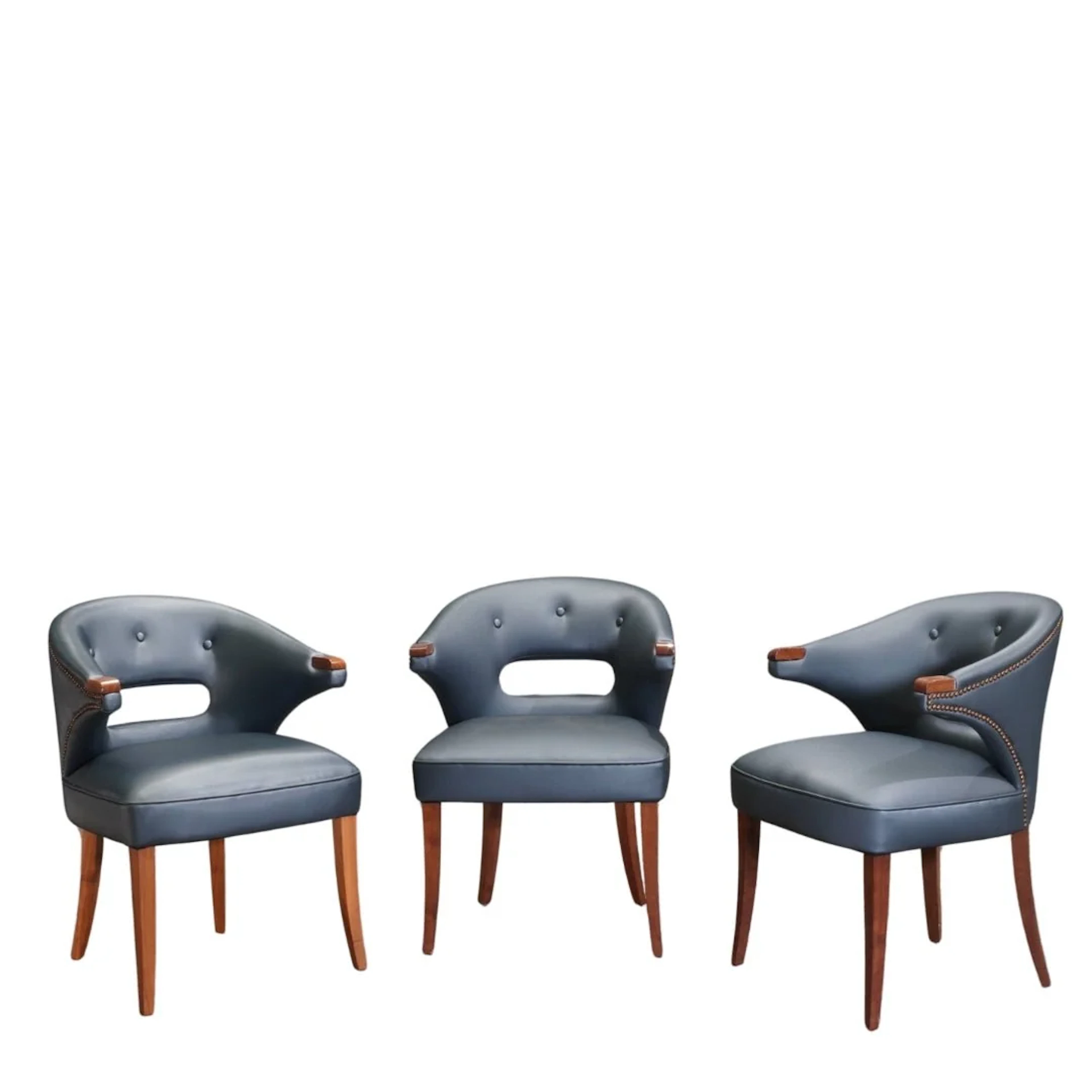 Brabbu Nanook Faux Leather Dining Chair, Set of Three