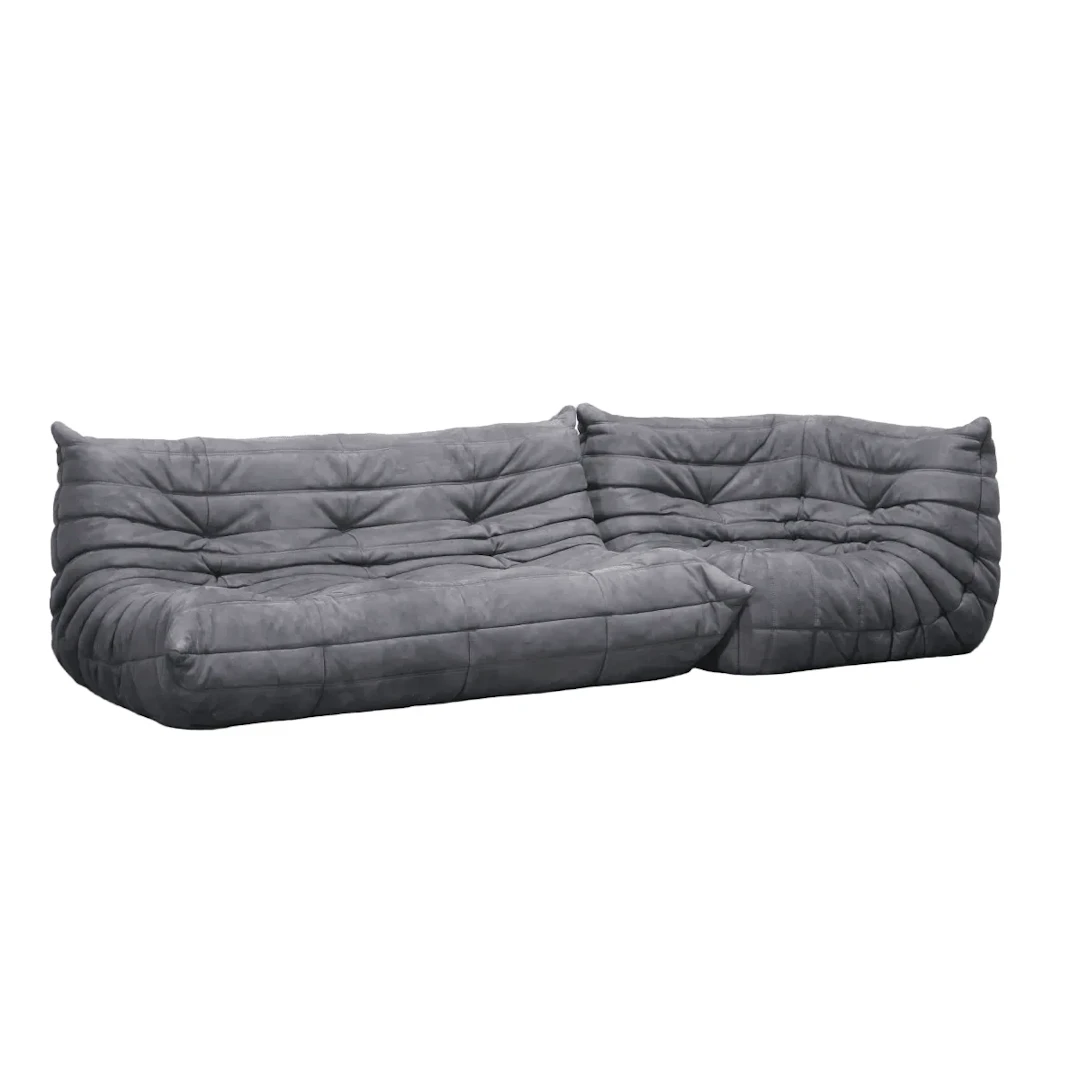 Ligne Roset Grey Corner and Three Seater Togos, Set of Two
