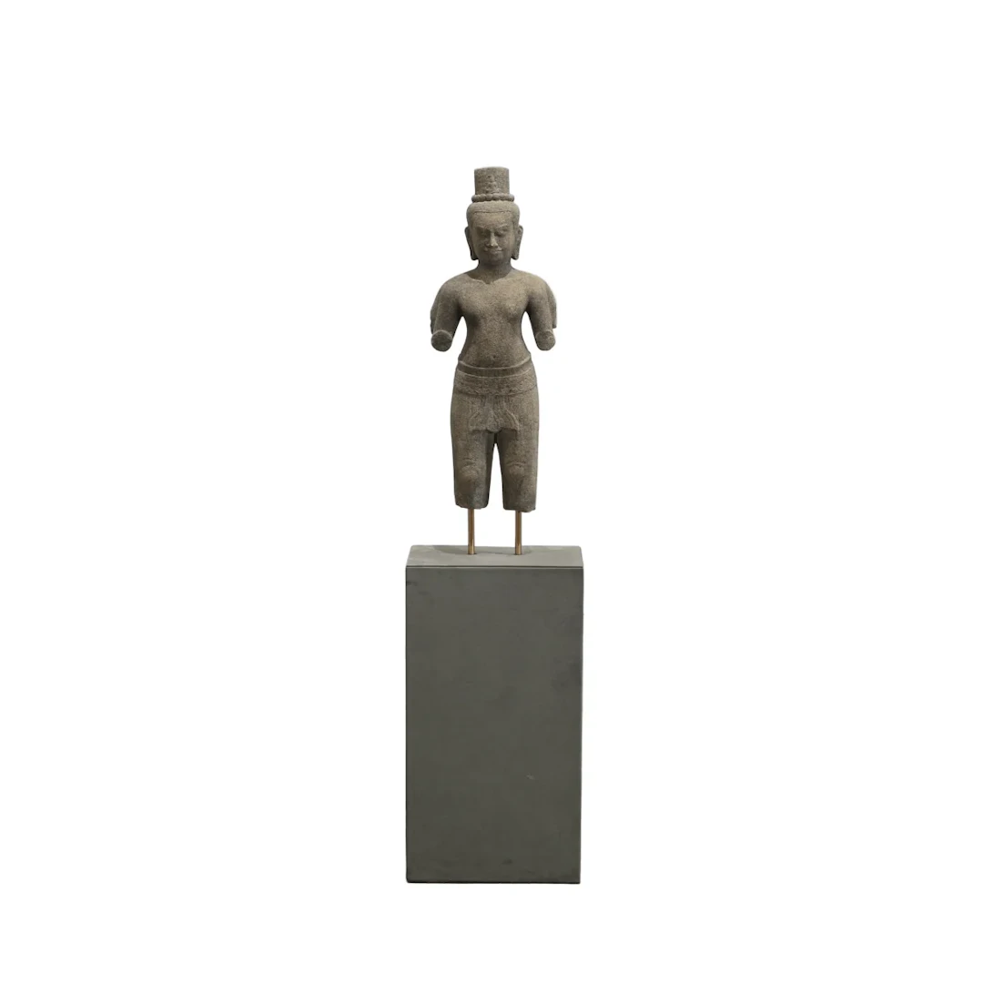 Cambodian Stone Statue on Plinth