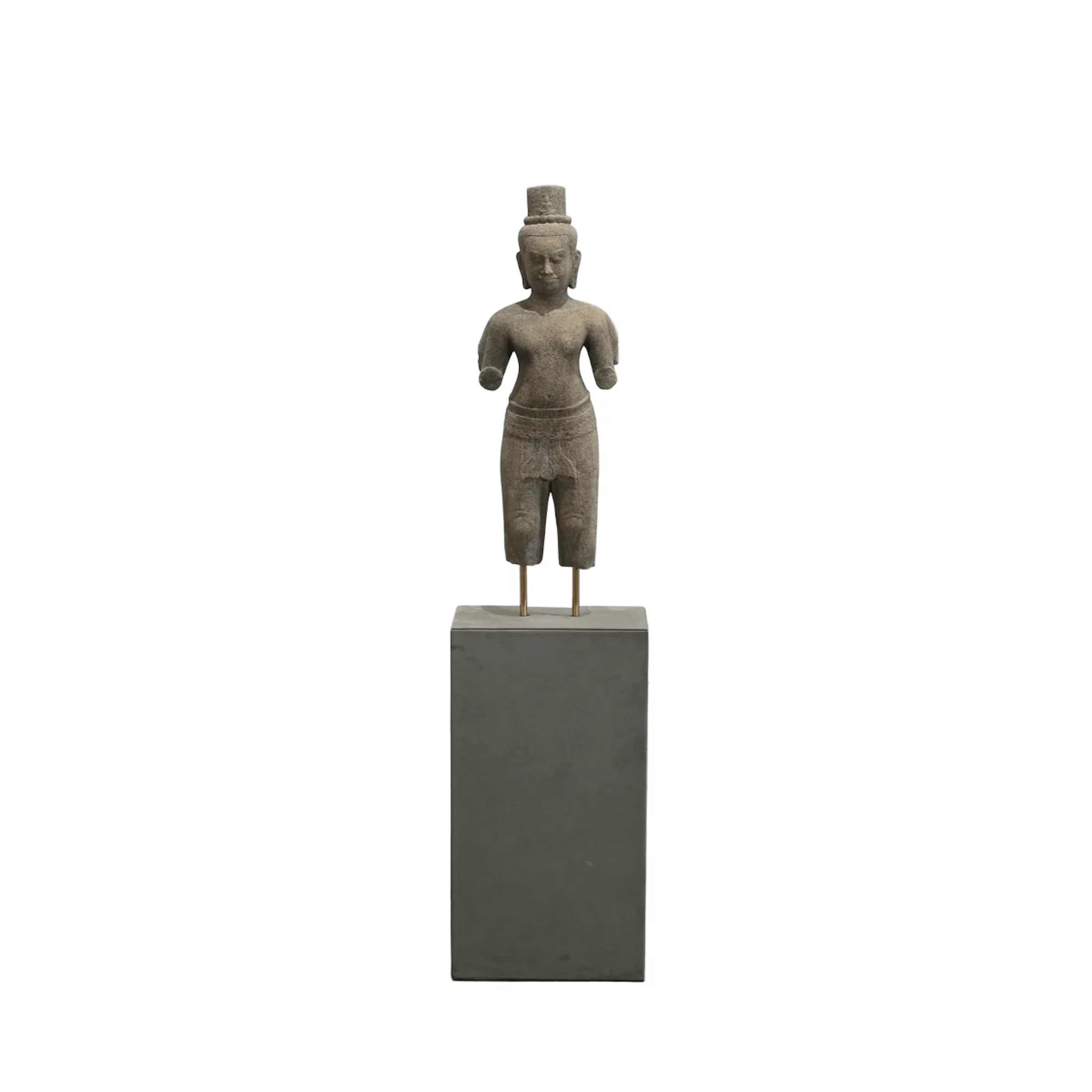 Cambodian Stone Statue on Plinth