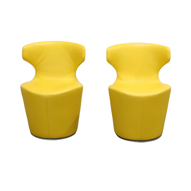 B&B Italia Yellow Papilio Chairs by Naoto Fukasawa, Set of Four