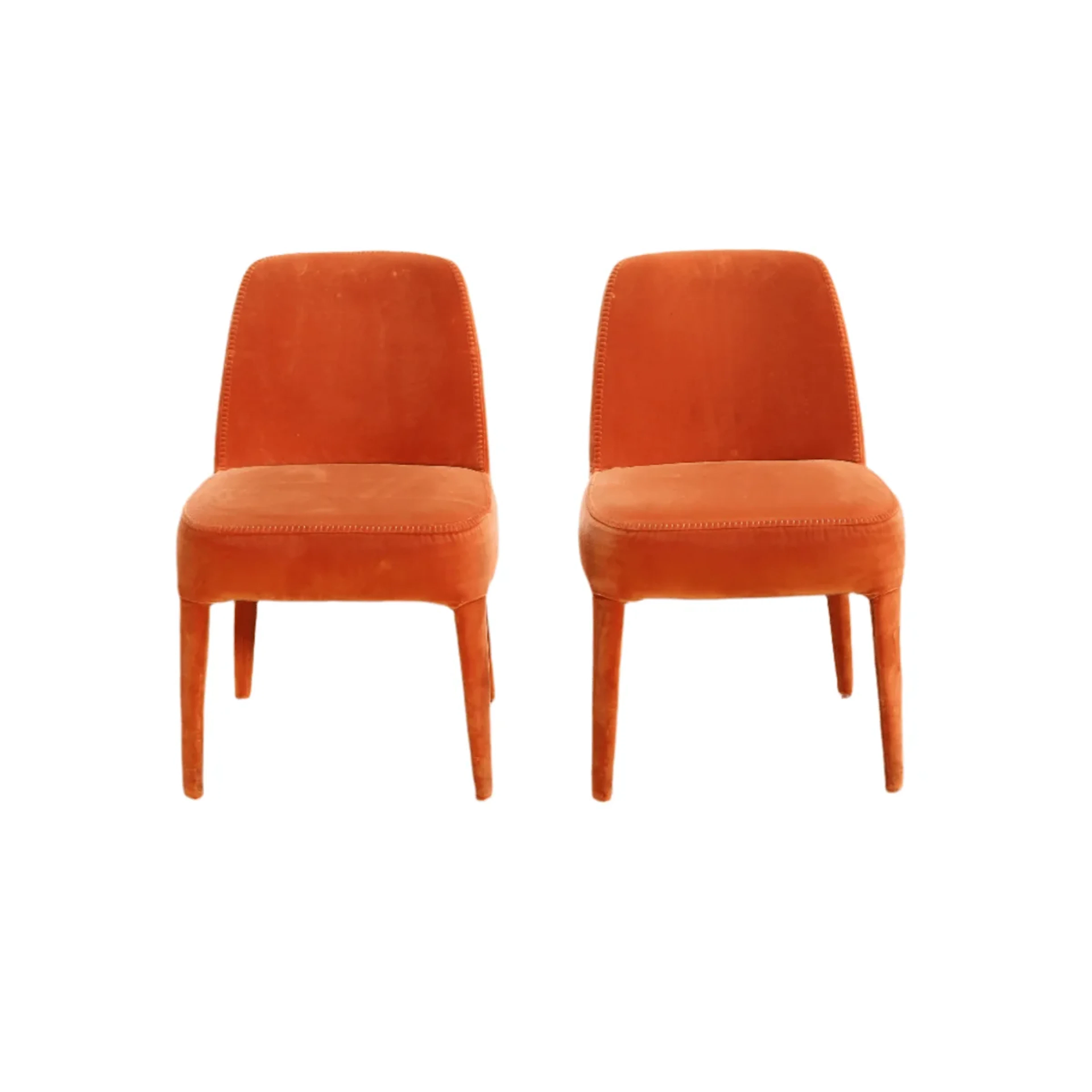 Maxalto Orange Febo Dining Chair by Antonio Citterio, Set of Two