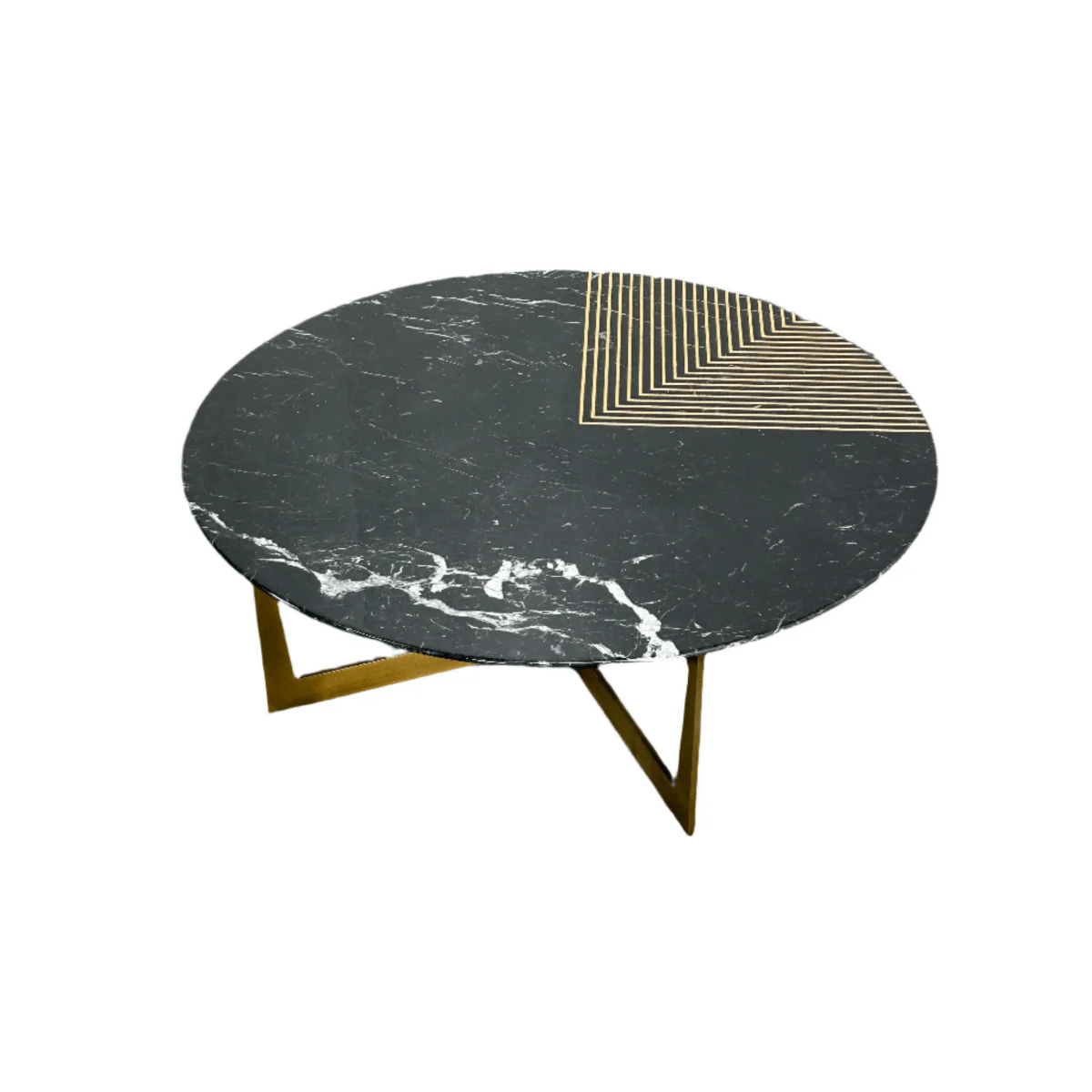 Small Gold Radius Coffee Table by Alex Mint