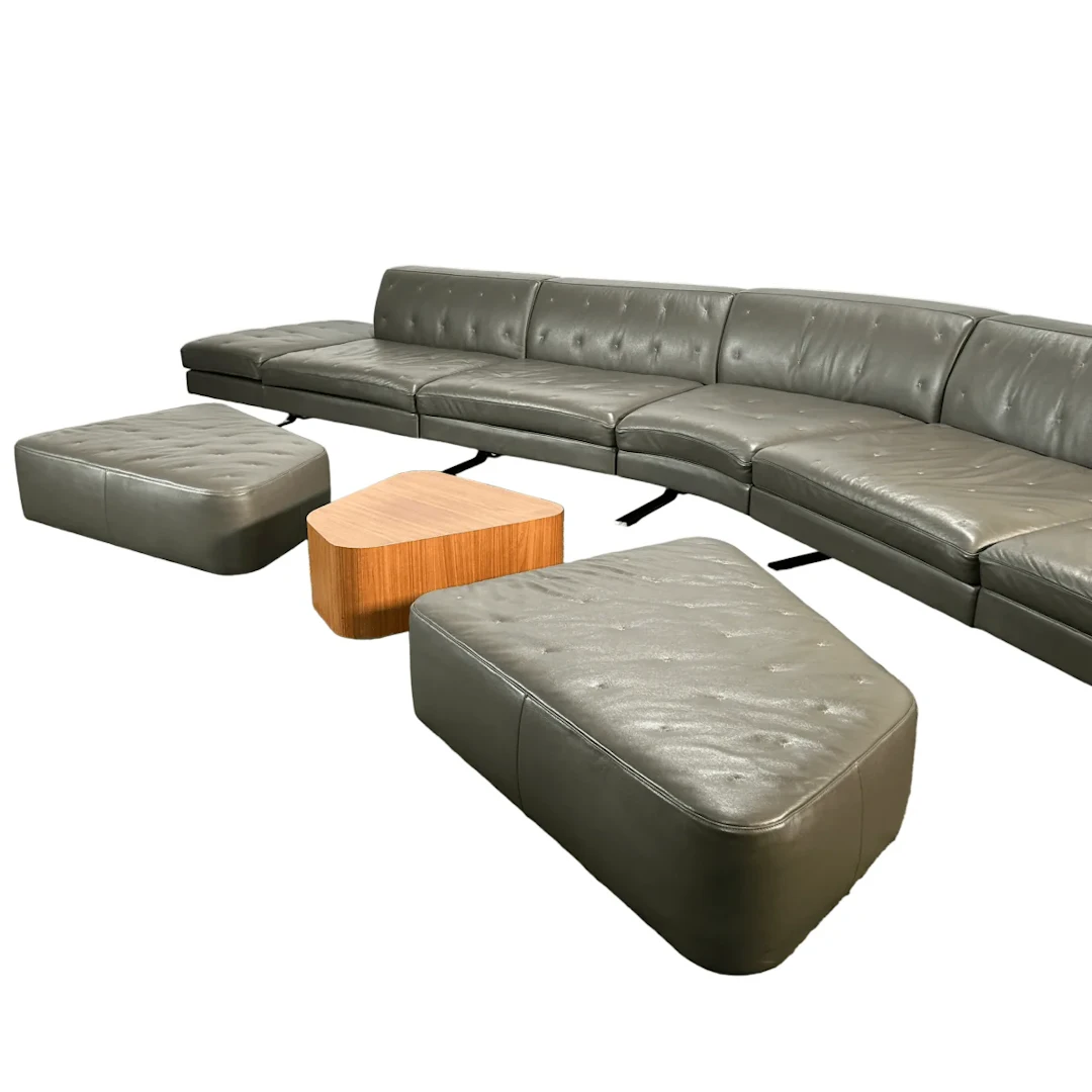 Poltrona Frau Large Kennedee Sofa, Table and and Footstools by Jean-Marie