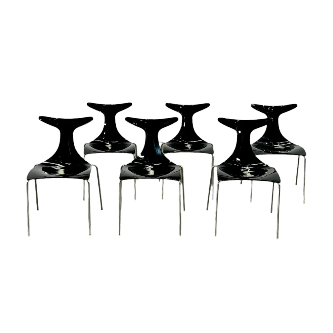 Ciacci Kreaty Delfy Dining Chairs by Gino Carollo, Set of Six