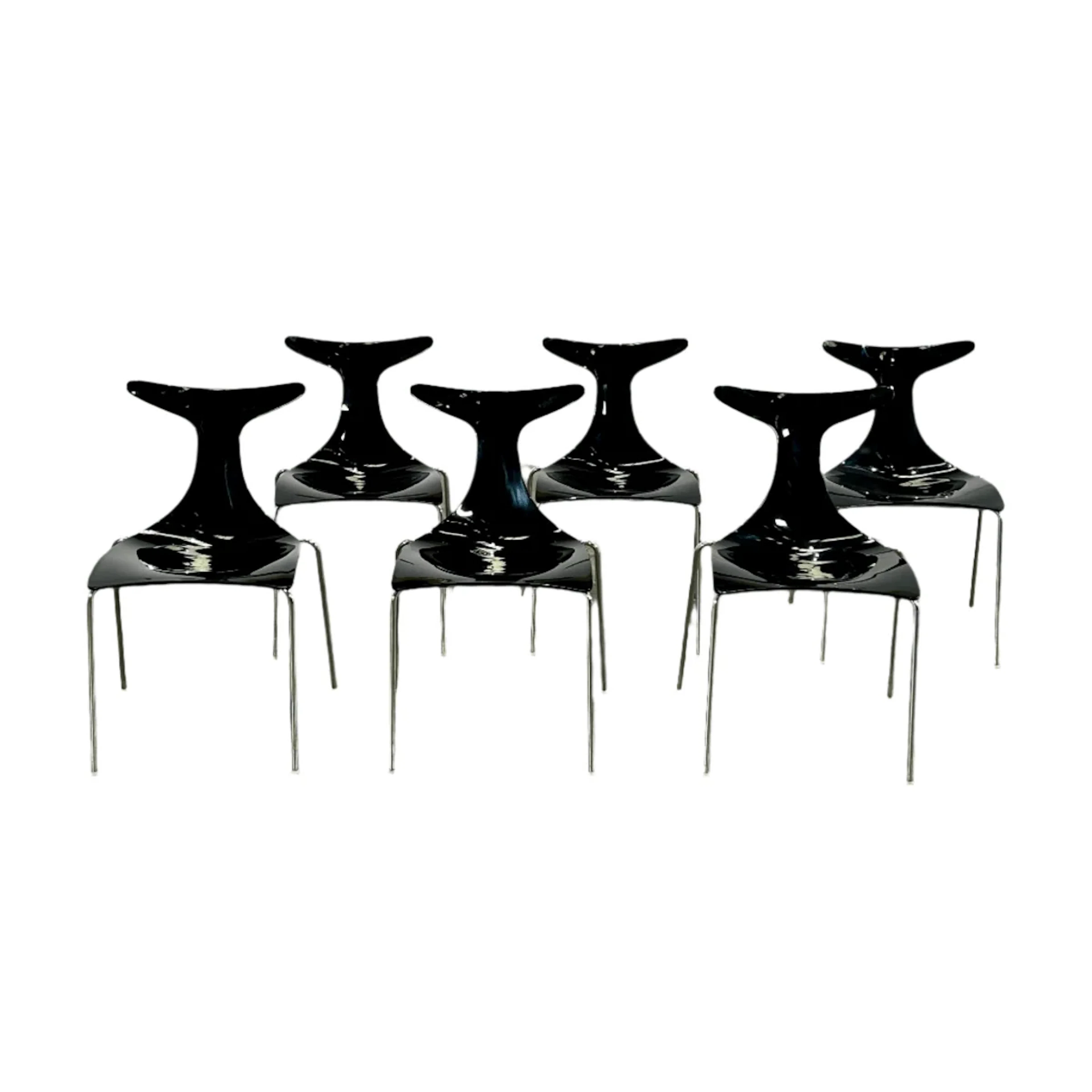 Ciacci Kreaty Delfy Dining Chairs by Gino Carollo, Set of Six