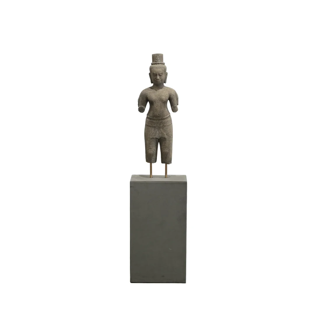Cambodian Stone Statue on Plinth