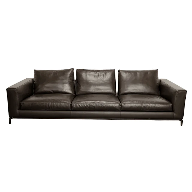 Minotti Andersen Leather Three Seater Sofa by Rodolfo Dordoni