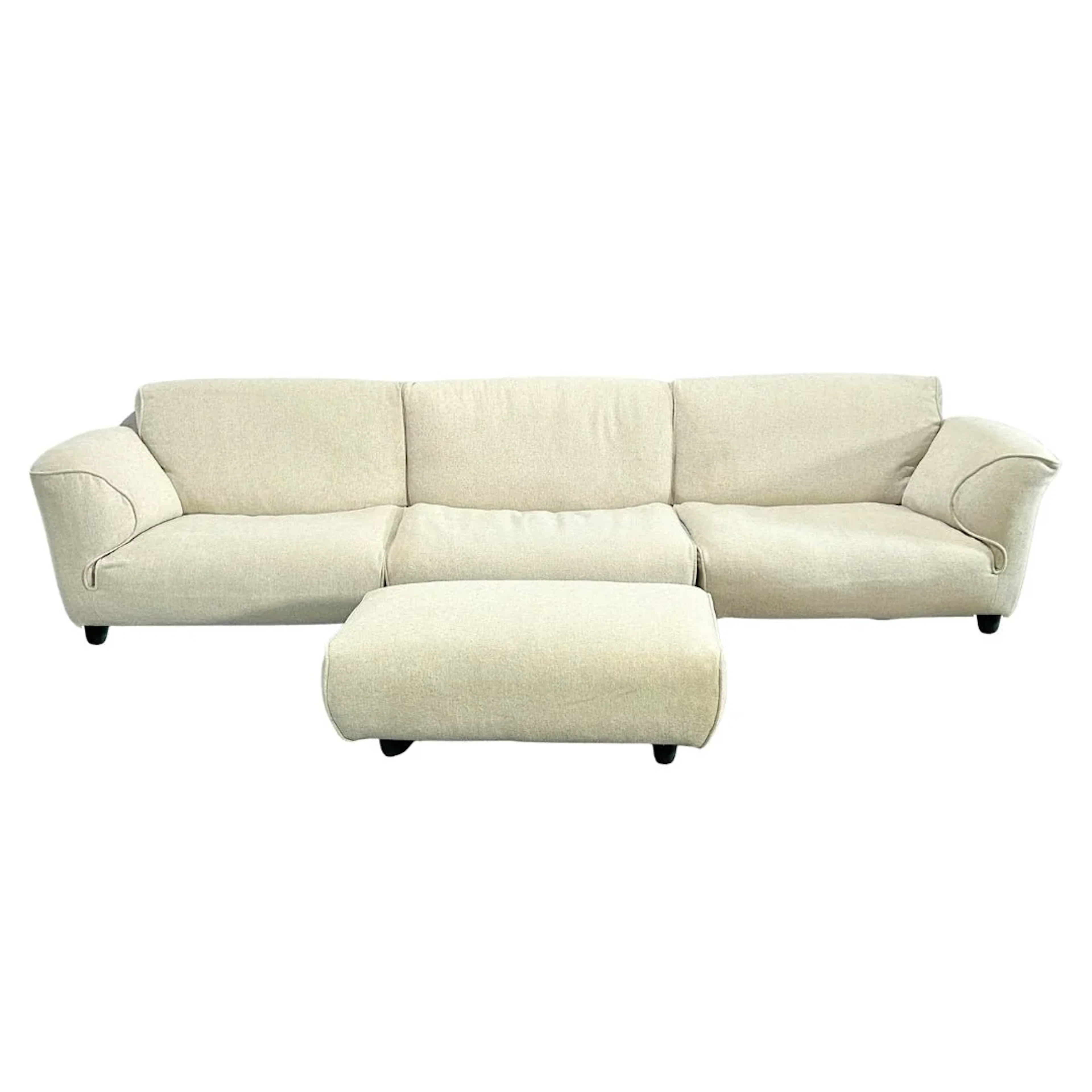 Edra Grande Soffice Sofa and Footstool by Francesco Binfaré