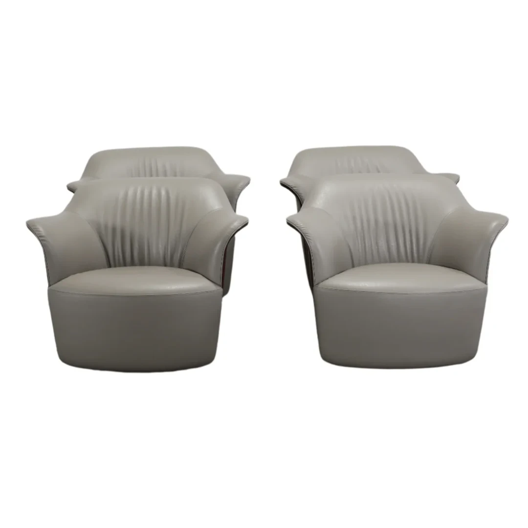 Poltrona Frau Aida Swivel Armchairs by Roberto Lazzeroni, Set of Four