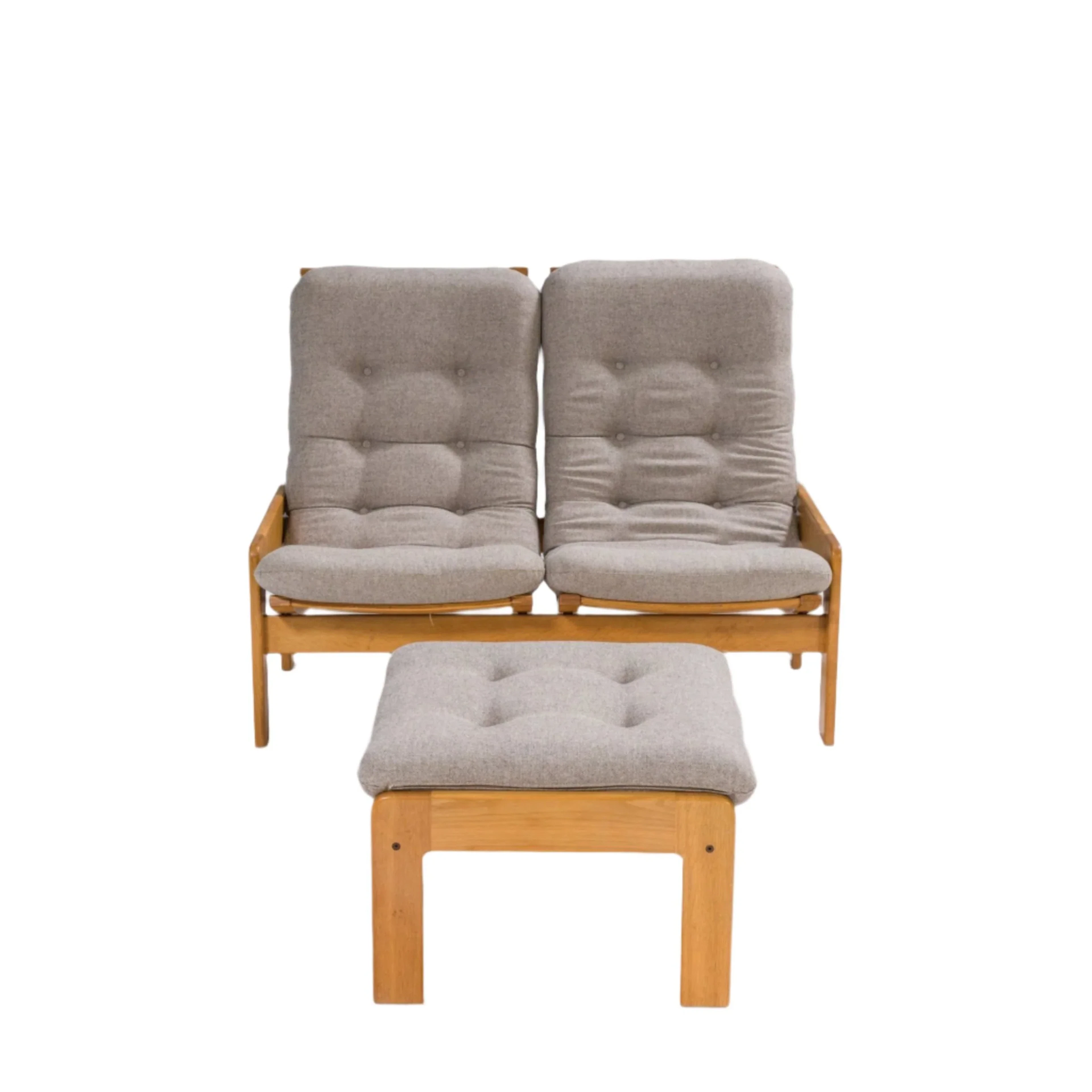 Yngve Ekström for Swedese Set of Single Sofa and Footstool 1960s