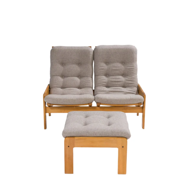 Yngve Ekström for Swedese Set of Single Sofa and Footstool 1960s